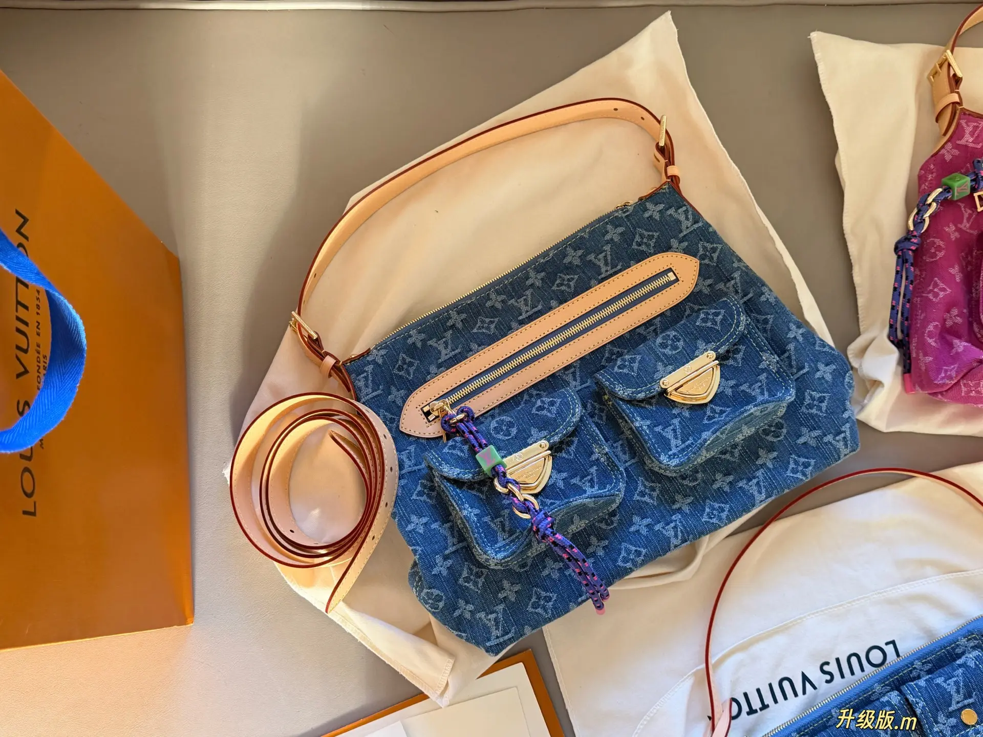 Monogram Denim Pochette Bag D48017828 — view 3