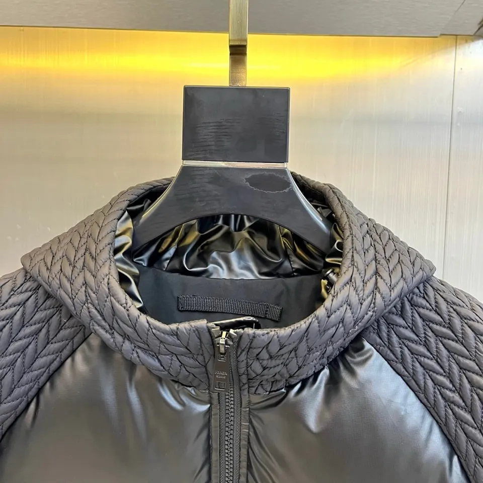Mixed-Media Hooded Down Puffer Jacket D50019082 — view 2