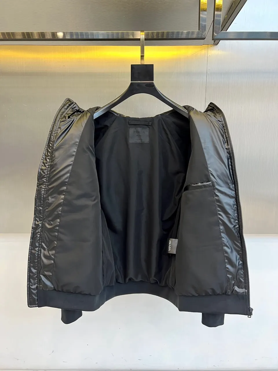 Mixed-Media Hooded Down Puffer Jacket D50019082 — view 7