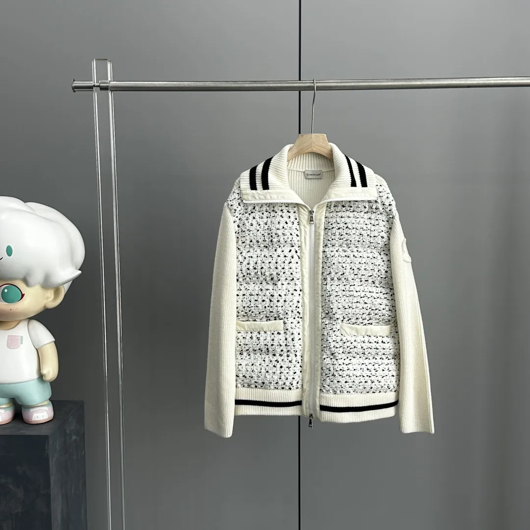 Moncler Padded Tweed and Wool Knit Cardigan D51019095