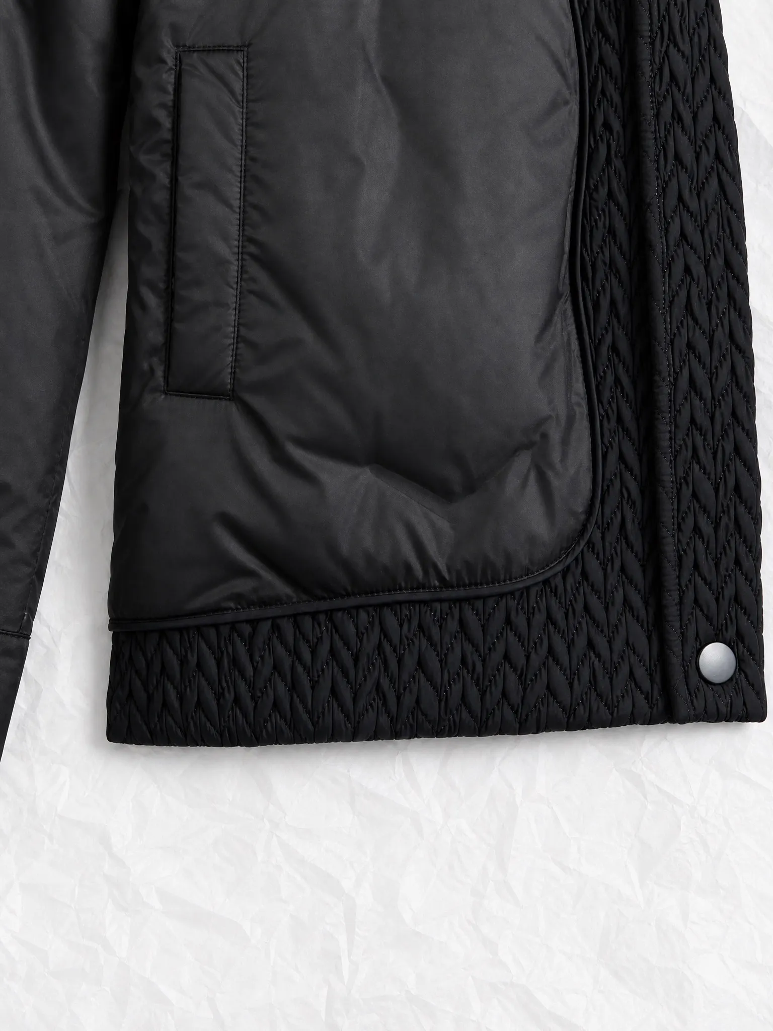 Quilted Down-Filled Shirt Jacket with Enamel Triangle Logo D52019081 — view 7