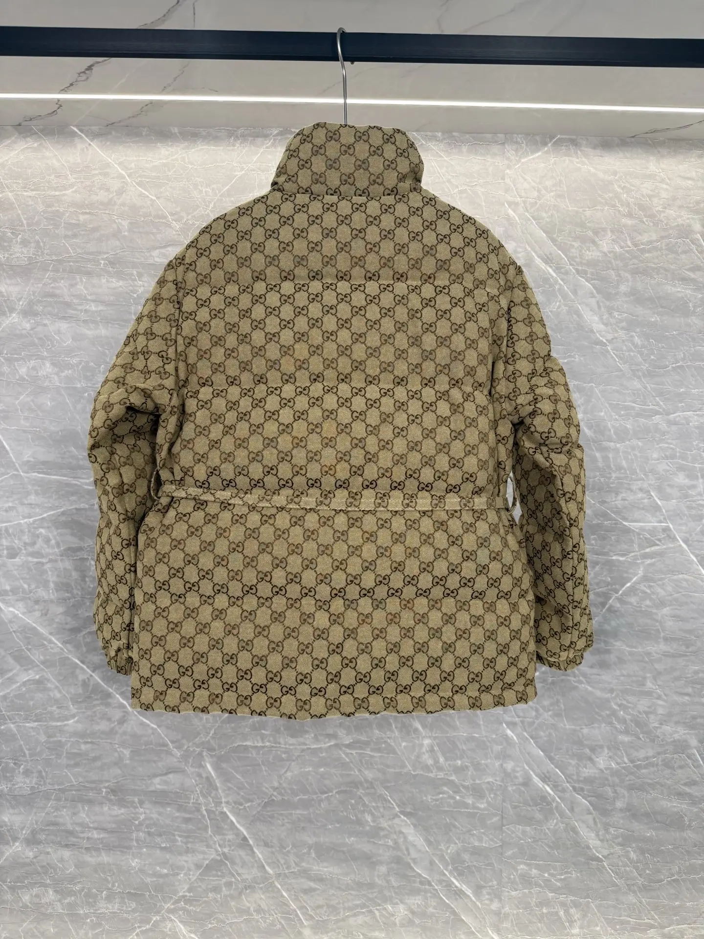 GG Monogram Jacquard Belted Down Jacket D55019012 — view 4