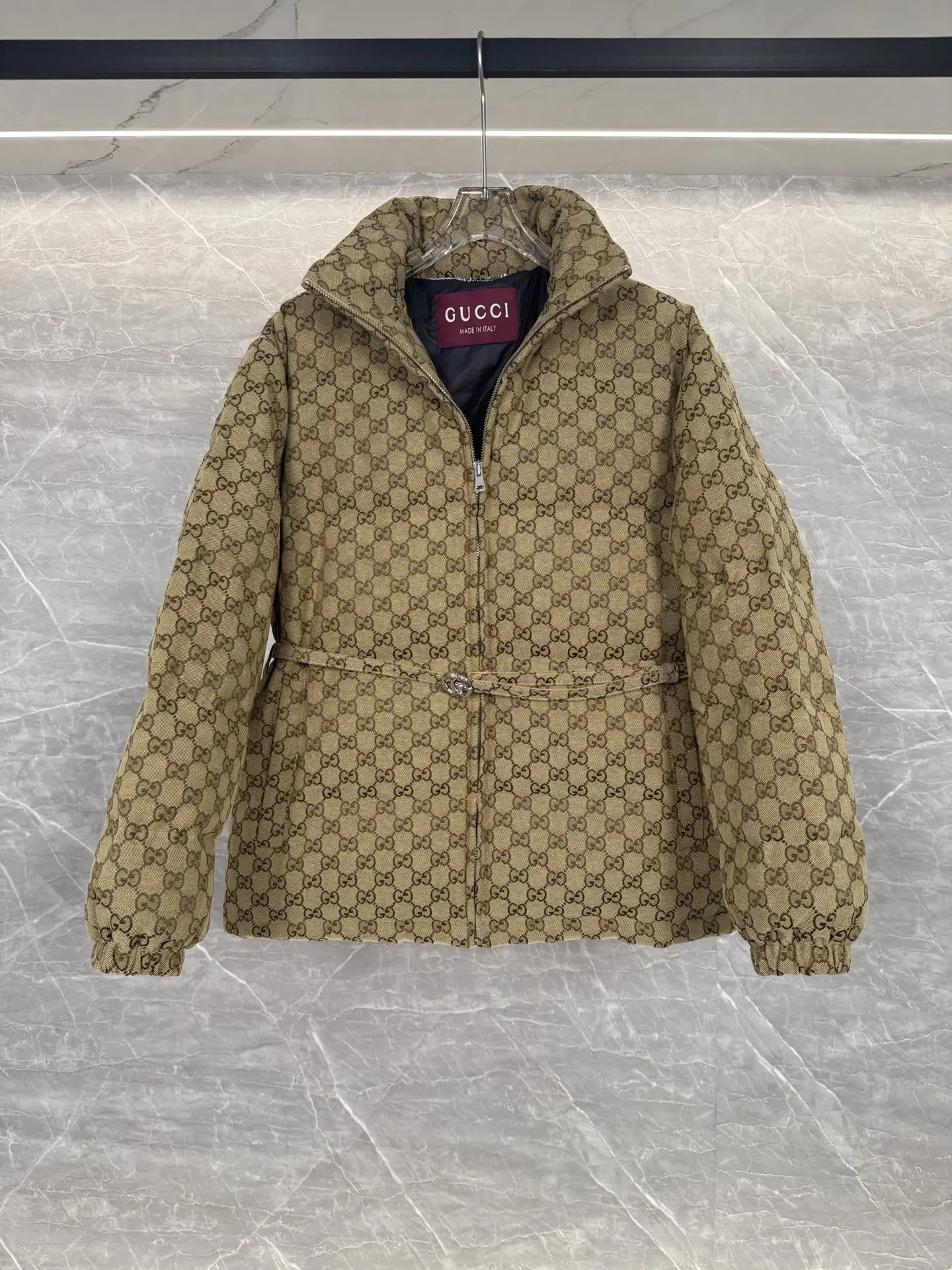 GG Monogram Jacquard Belted Down Jacket D55019012 — view 5