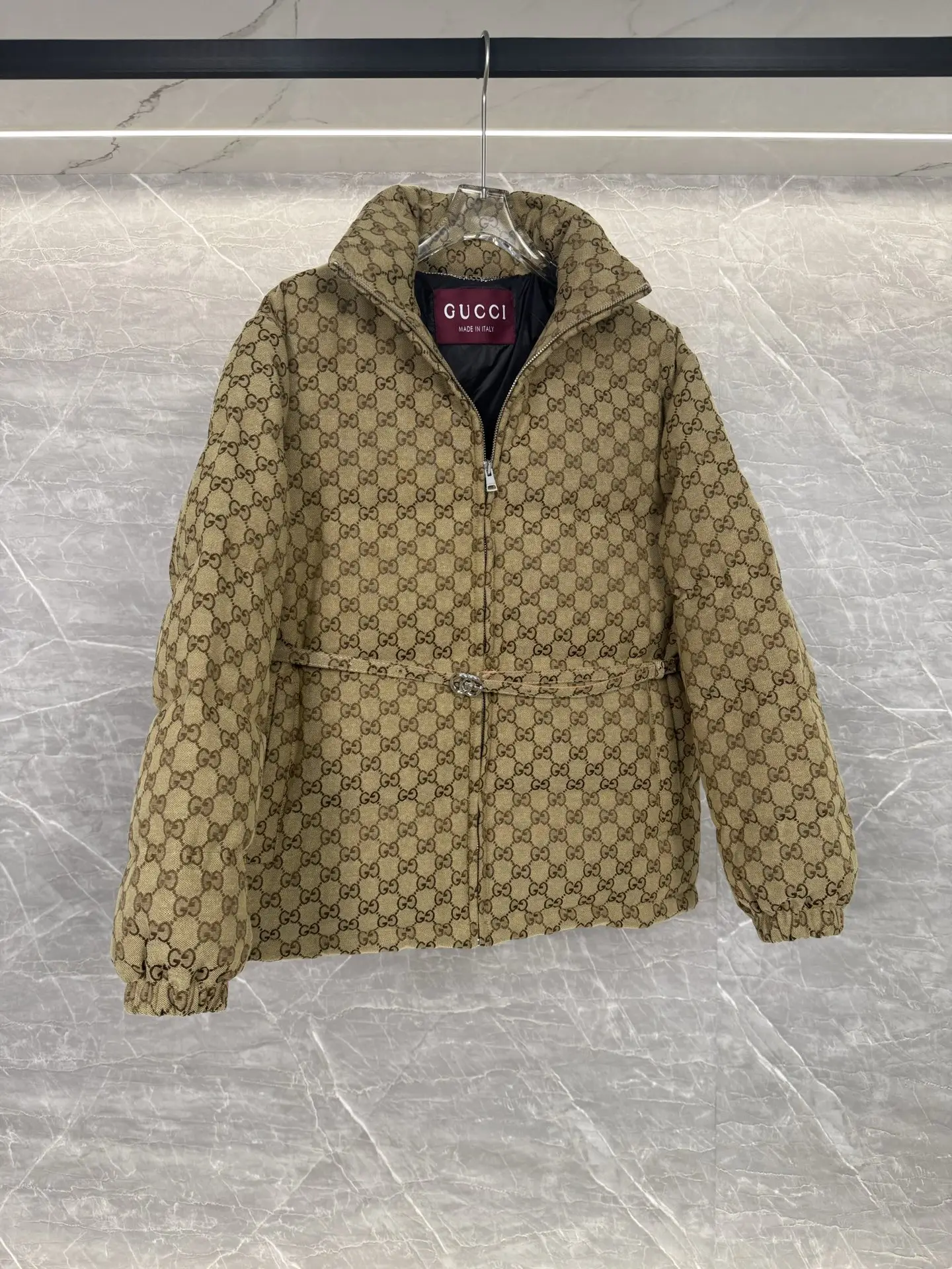 GG Monogram Jacquard Belted Down Jacket D55019012 — view 6