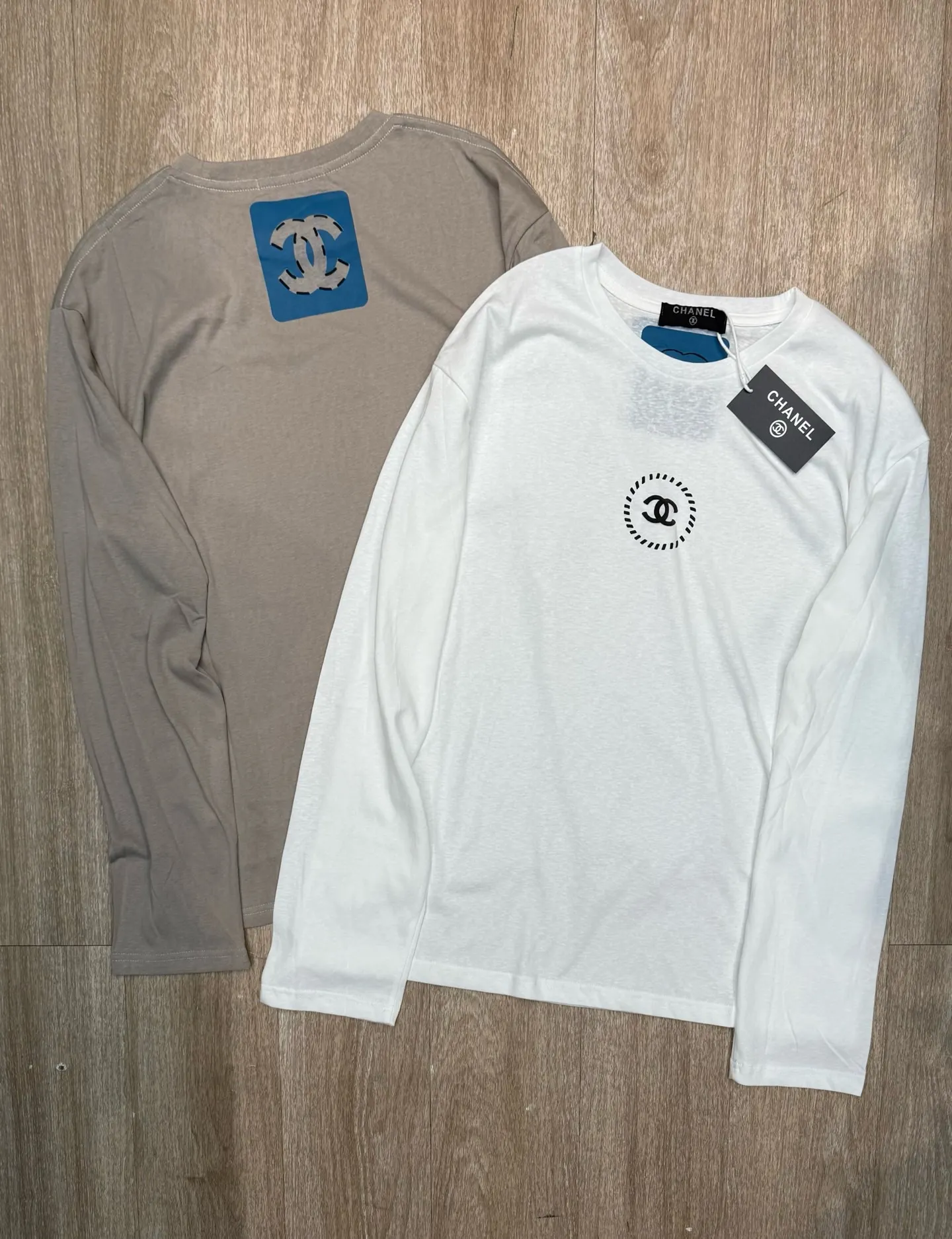 Logo Print Linen-Cotton Long Sleeve Top D6515666