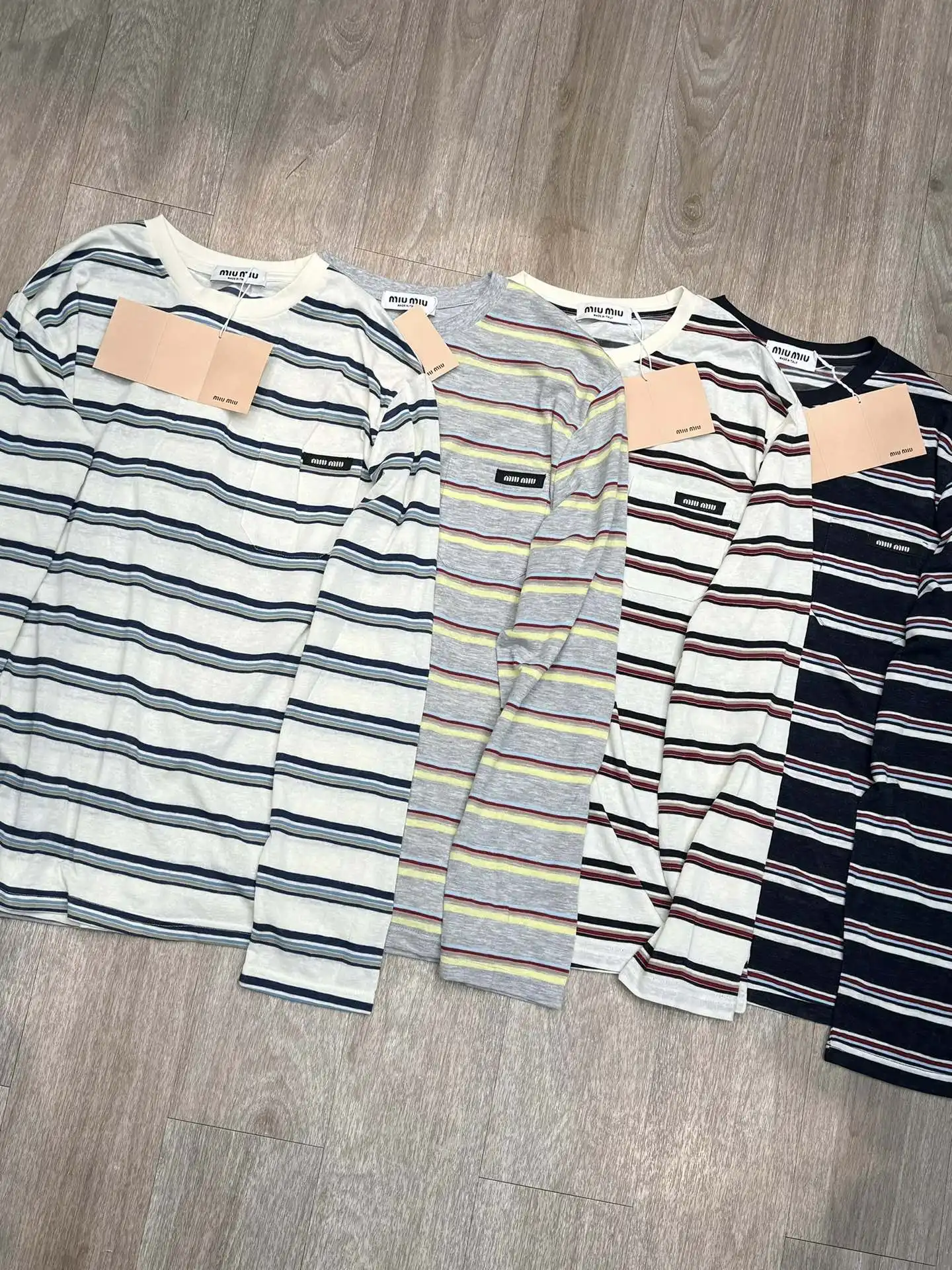 Striped Long-Sleeve Cotton T-Shirt D6915646 — view 3