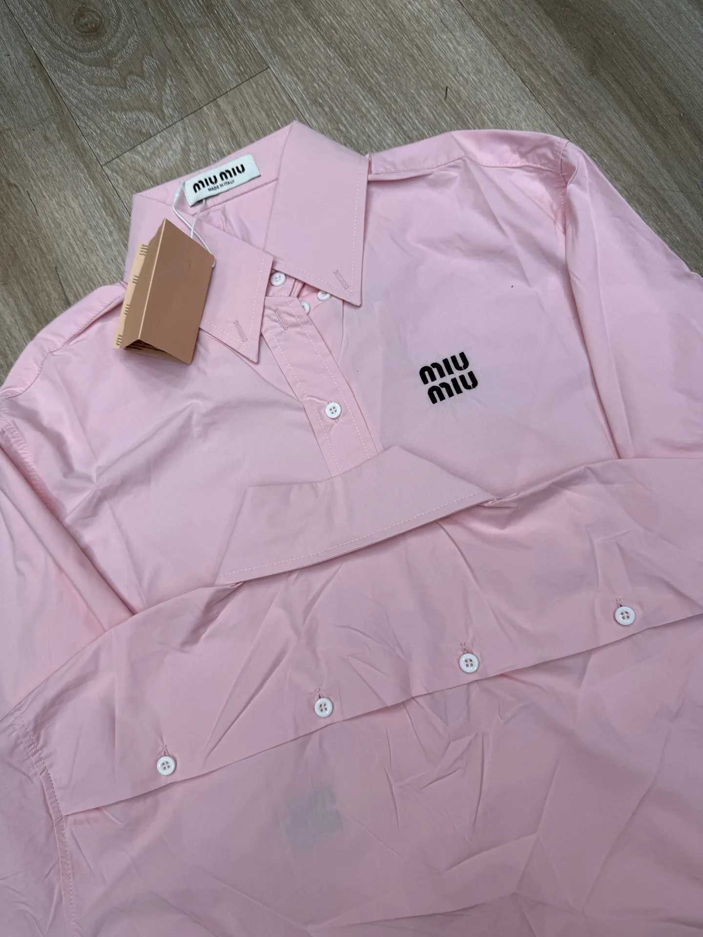Embroidered Logo Cropped Poplin Shirt D7915695 — view 3