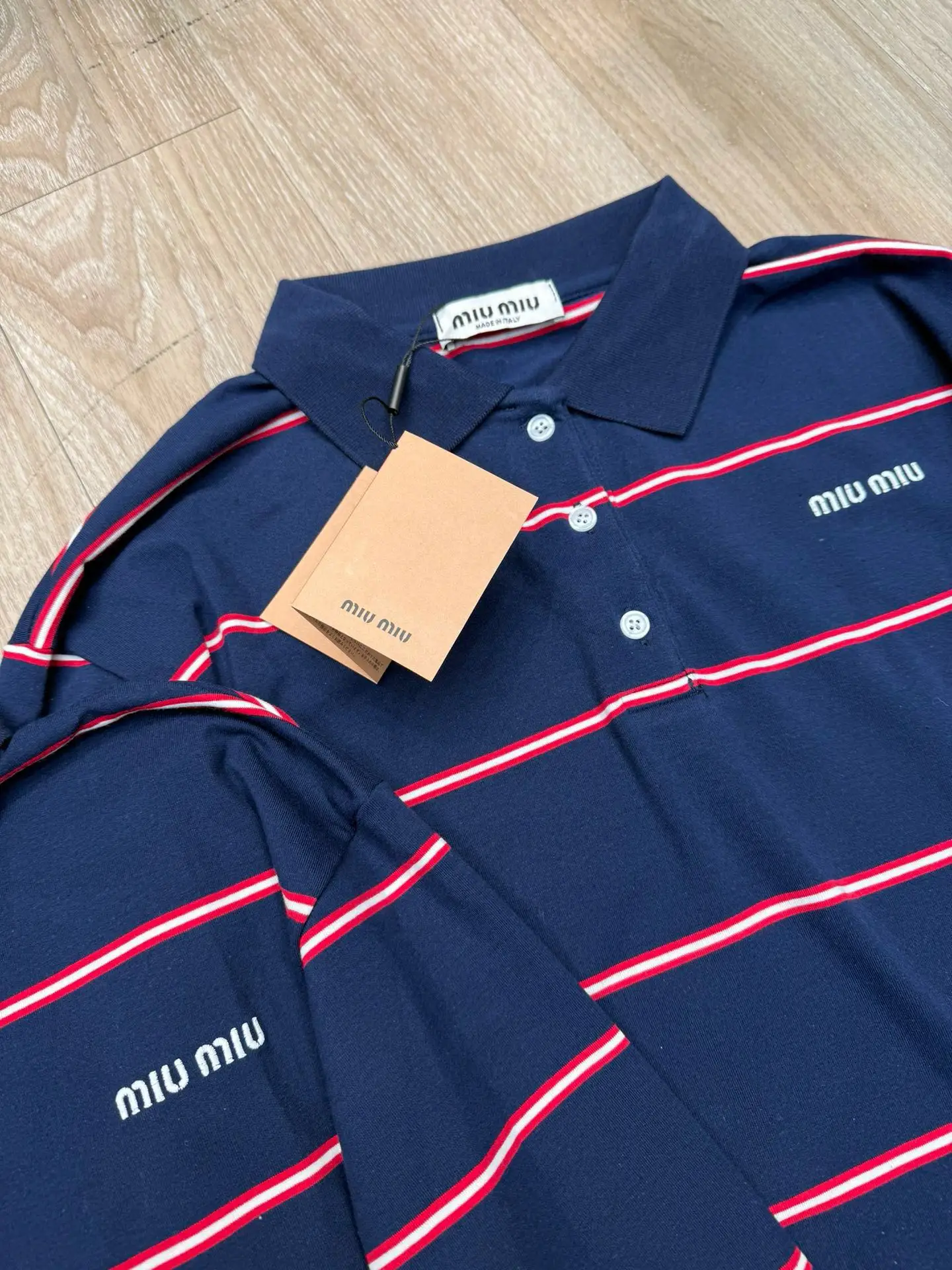 Striped Long-Sleeve Polo Shirt D7915703 — view 3