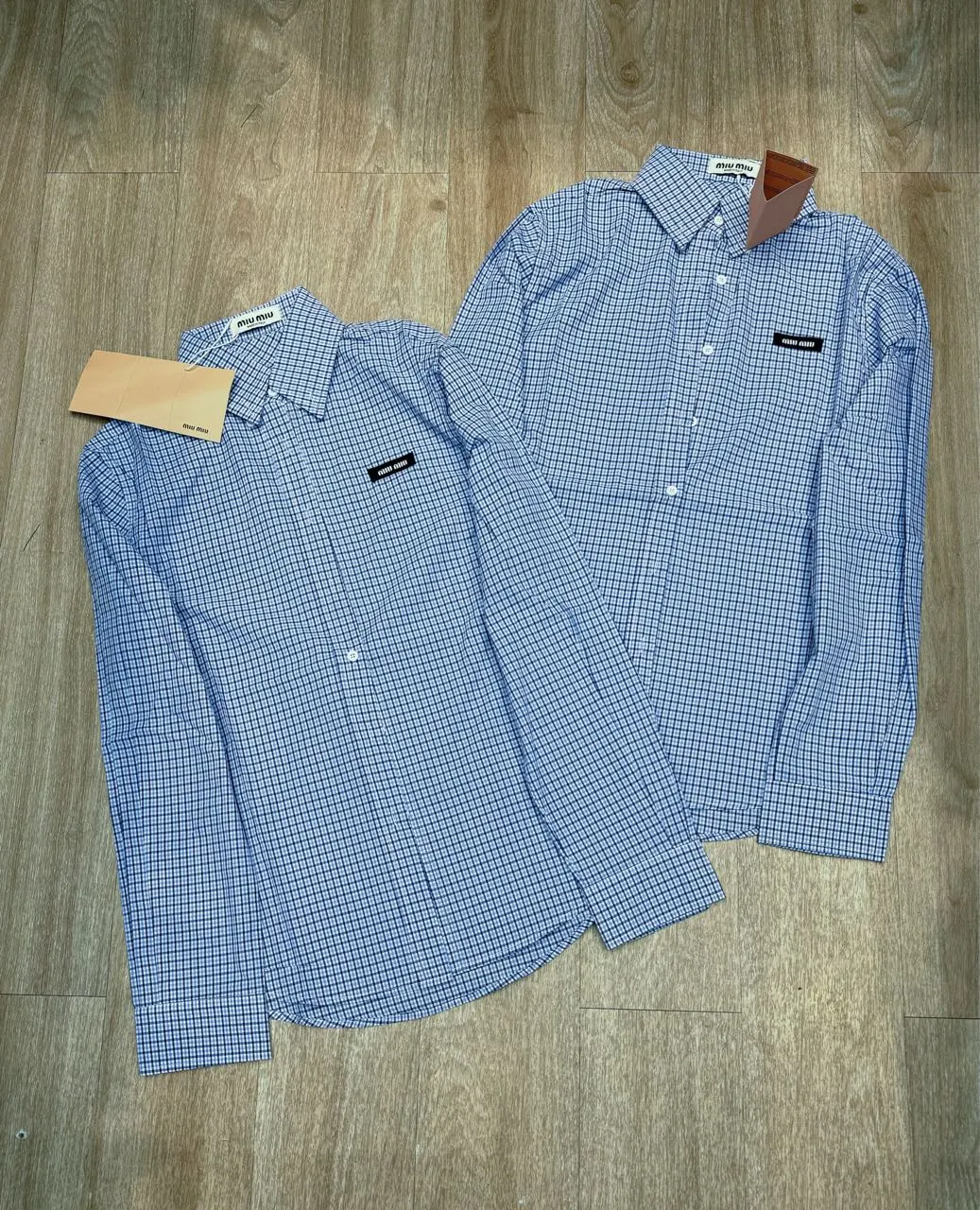 Logo Patch Gingham Check Shirt D8515693