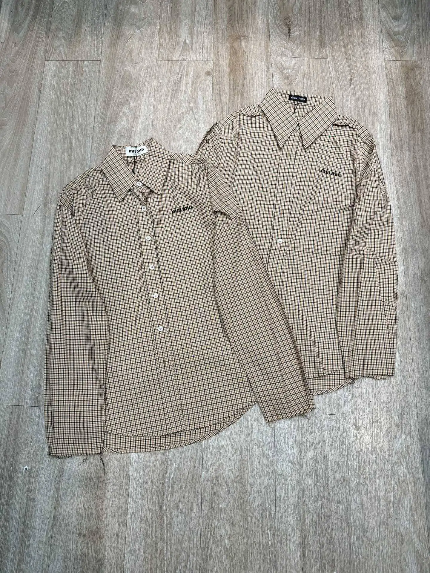Embroidered Logo Checked Cotton Shirt D8915692