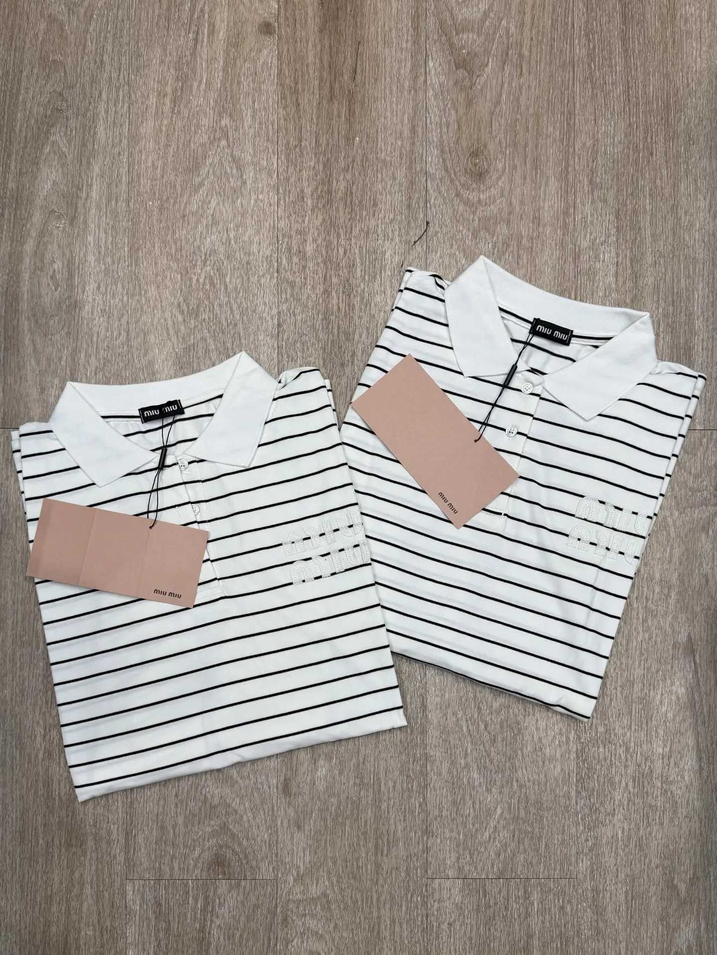 Striped Cotton Long-Sleeve Polo Shirt D8915701 — view 2