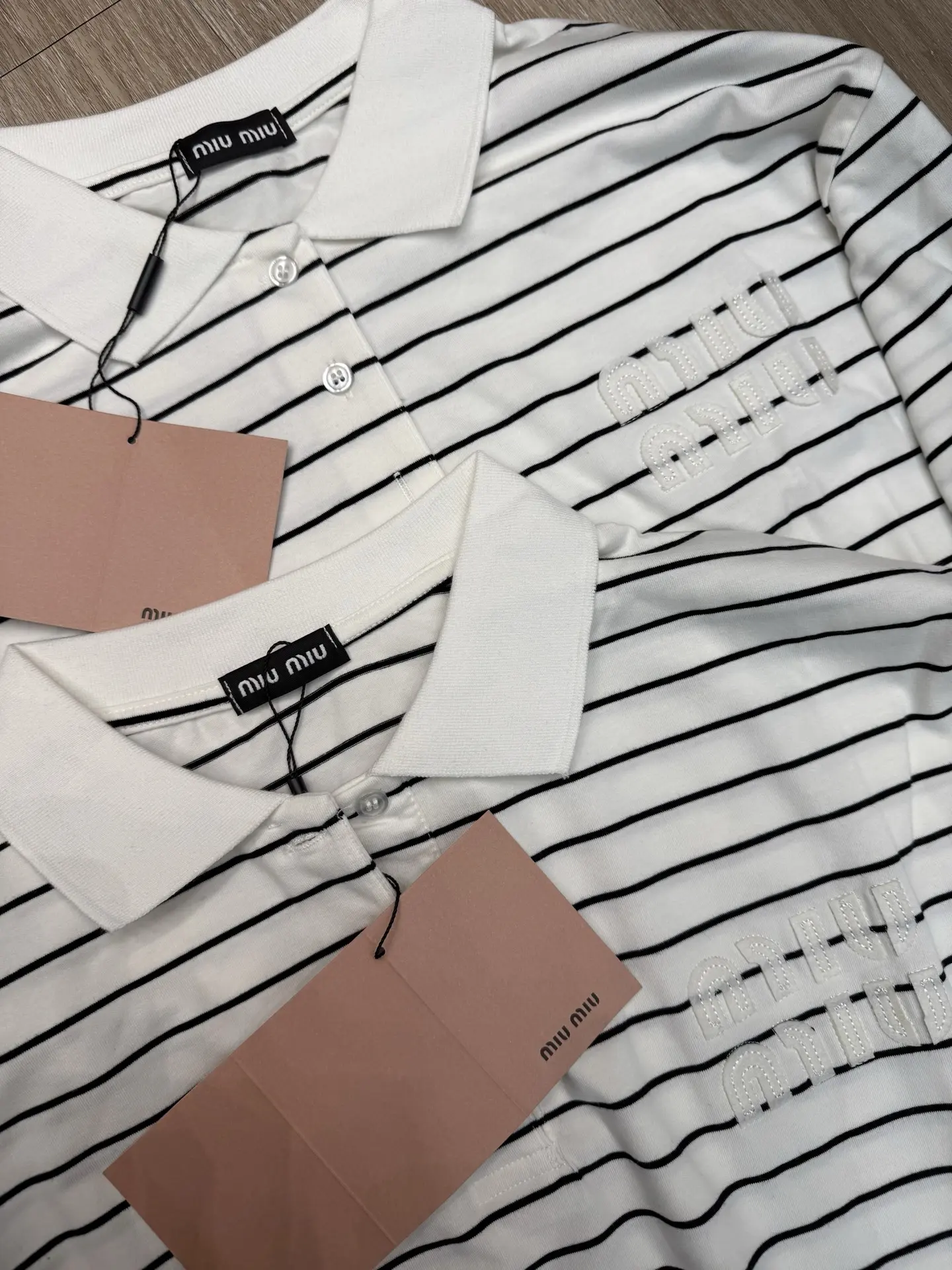 Striped Cotton Long-Sleeve Polo Shirt D8915701 — view 3