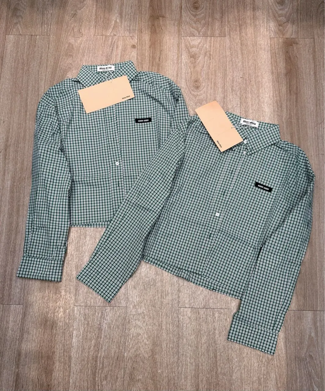Logo Patch Gingham Cotton Shirt D9015694