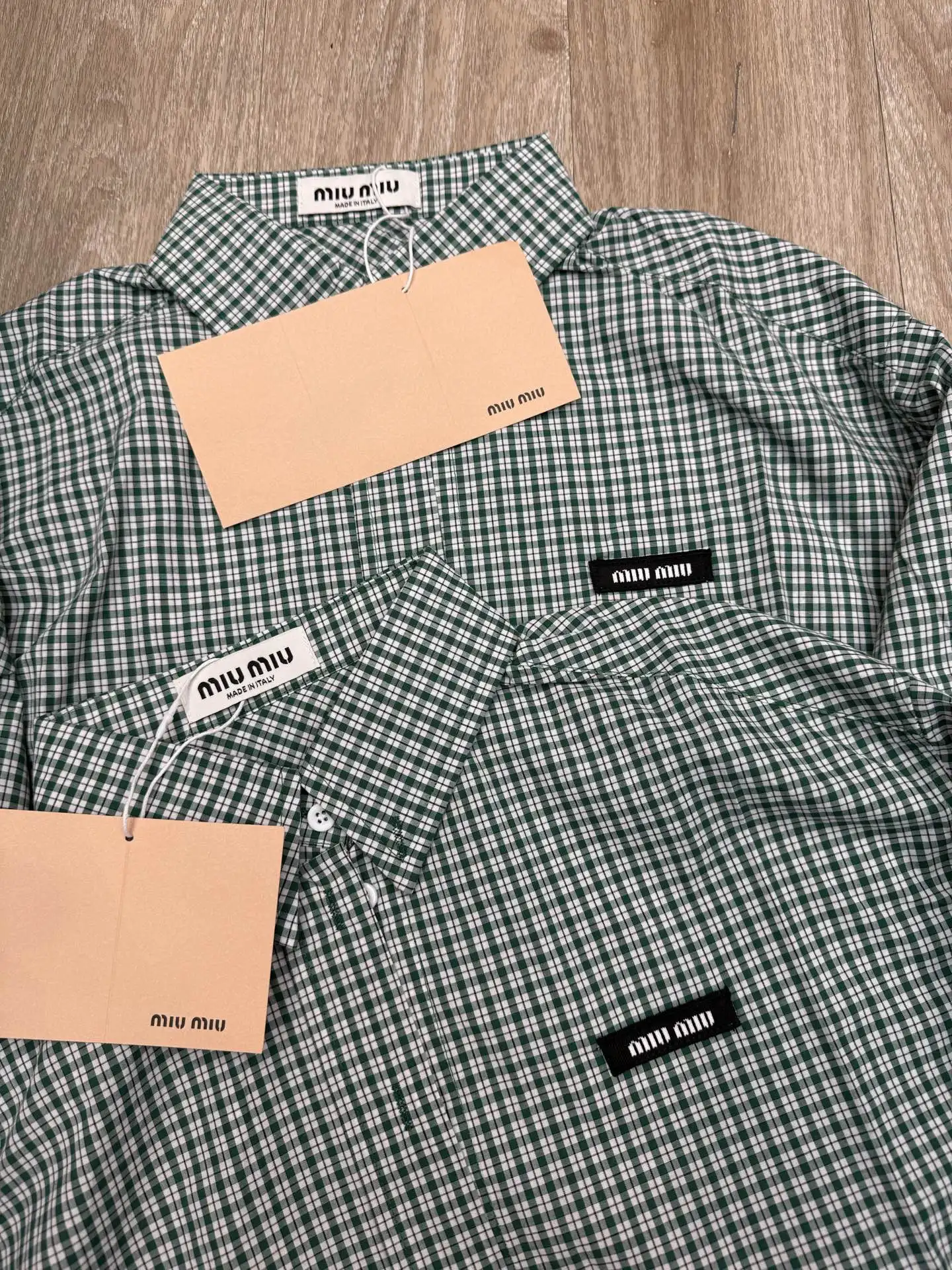 Logo Patch Gingham Cotton Shirt D9015694 — view 3