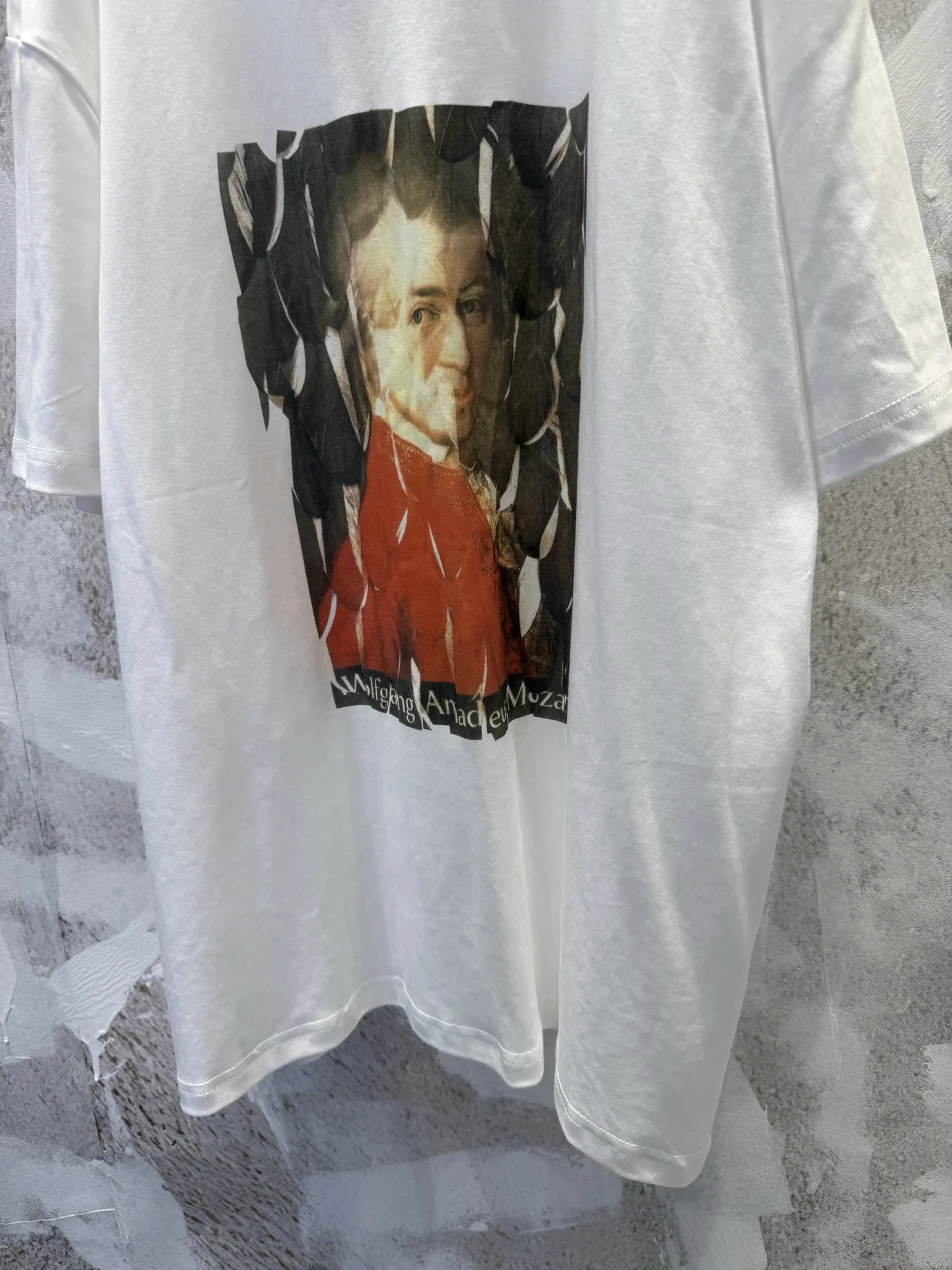 Mozart Oil Painting Print Pima Cotton T-Shirt D15512959 — view 4