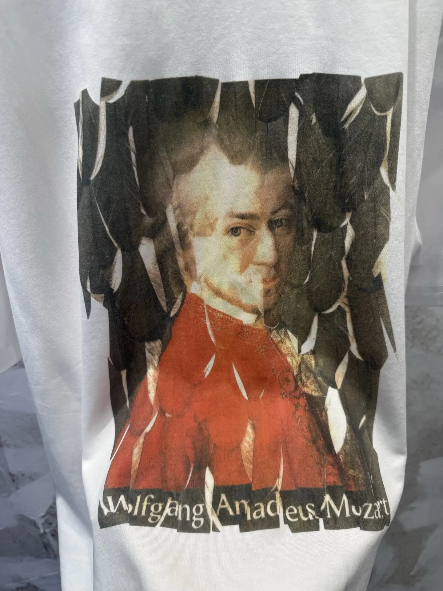 Mozart Oil Painting Print Pima Cotton T-Shirt D15512959 — view 5