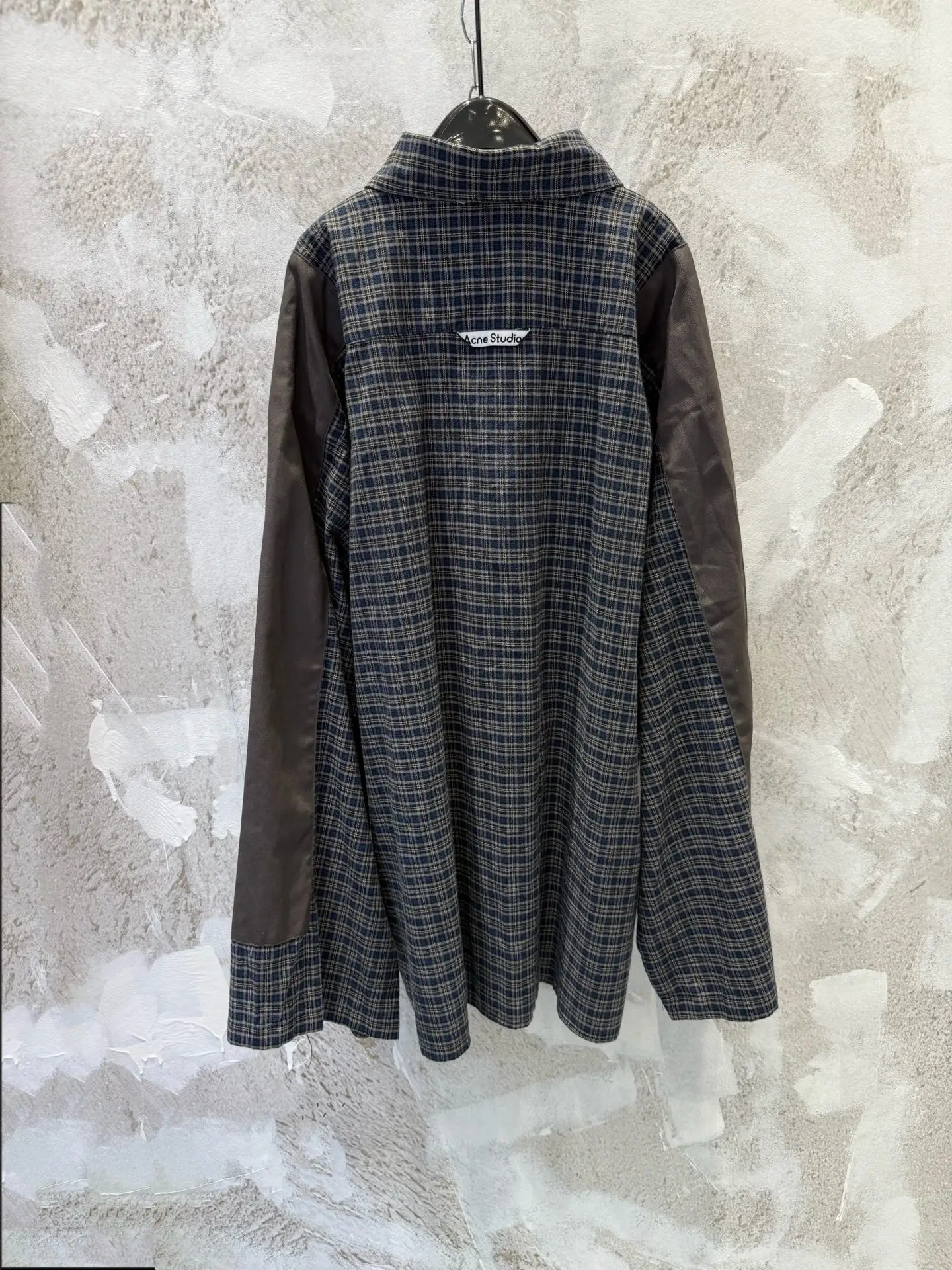 Oversized Patchwork Checked Flannel Shirt D19512951 — view 2