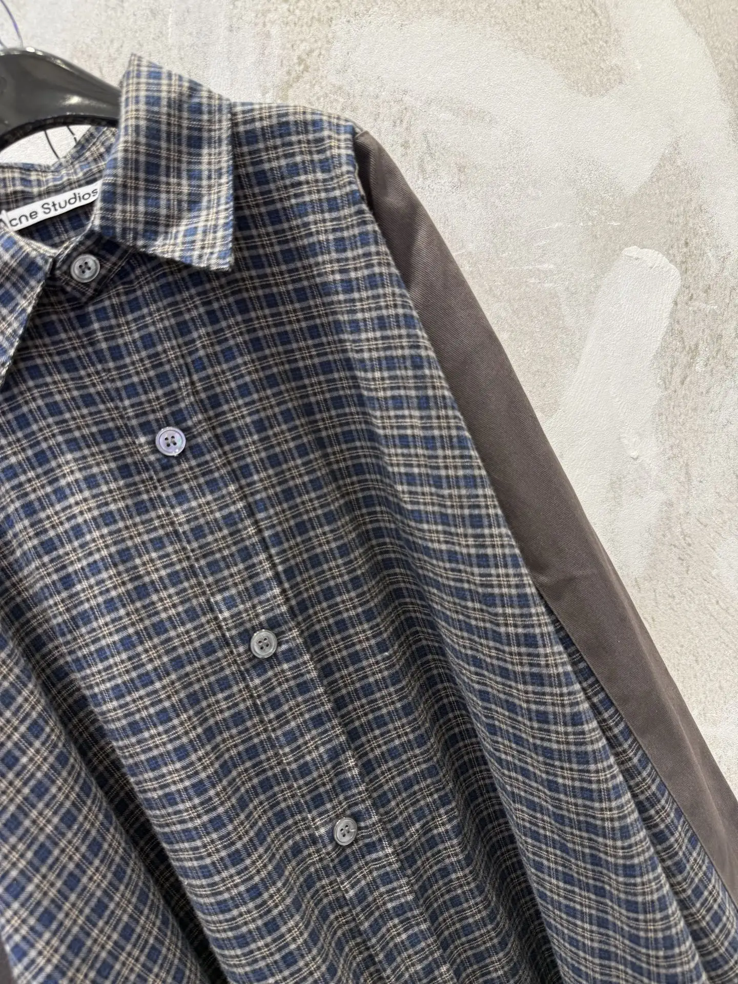 Oversized Patchwork Checked Flannel Shirt D19512951 — view 4