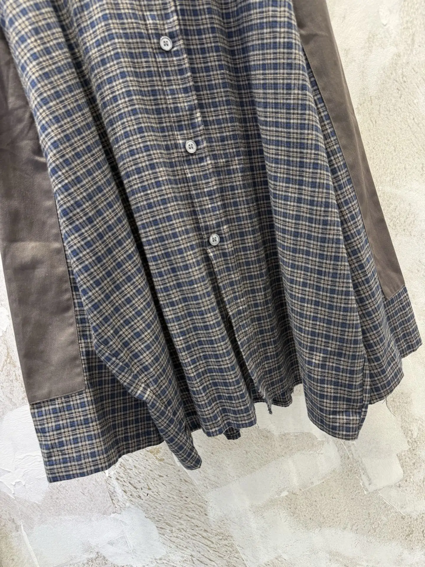 Oversized Patchwork Checked Flannel Shirt D19512951 — view 5