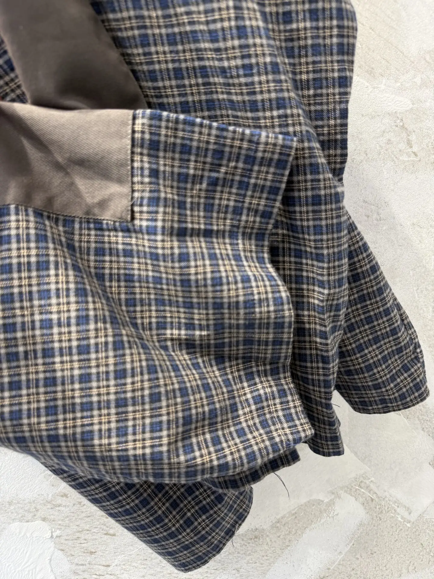 Oversized Patchwork Checked Flannel Shirt D19512951 — view 6
