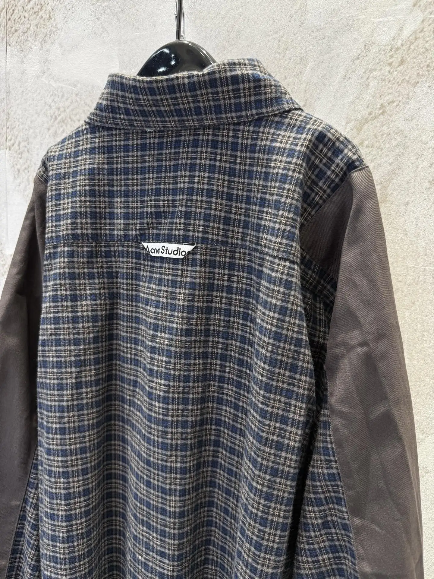 Oversized Patchwork Checked Flannel Shirt D19512951 — view 8