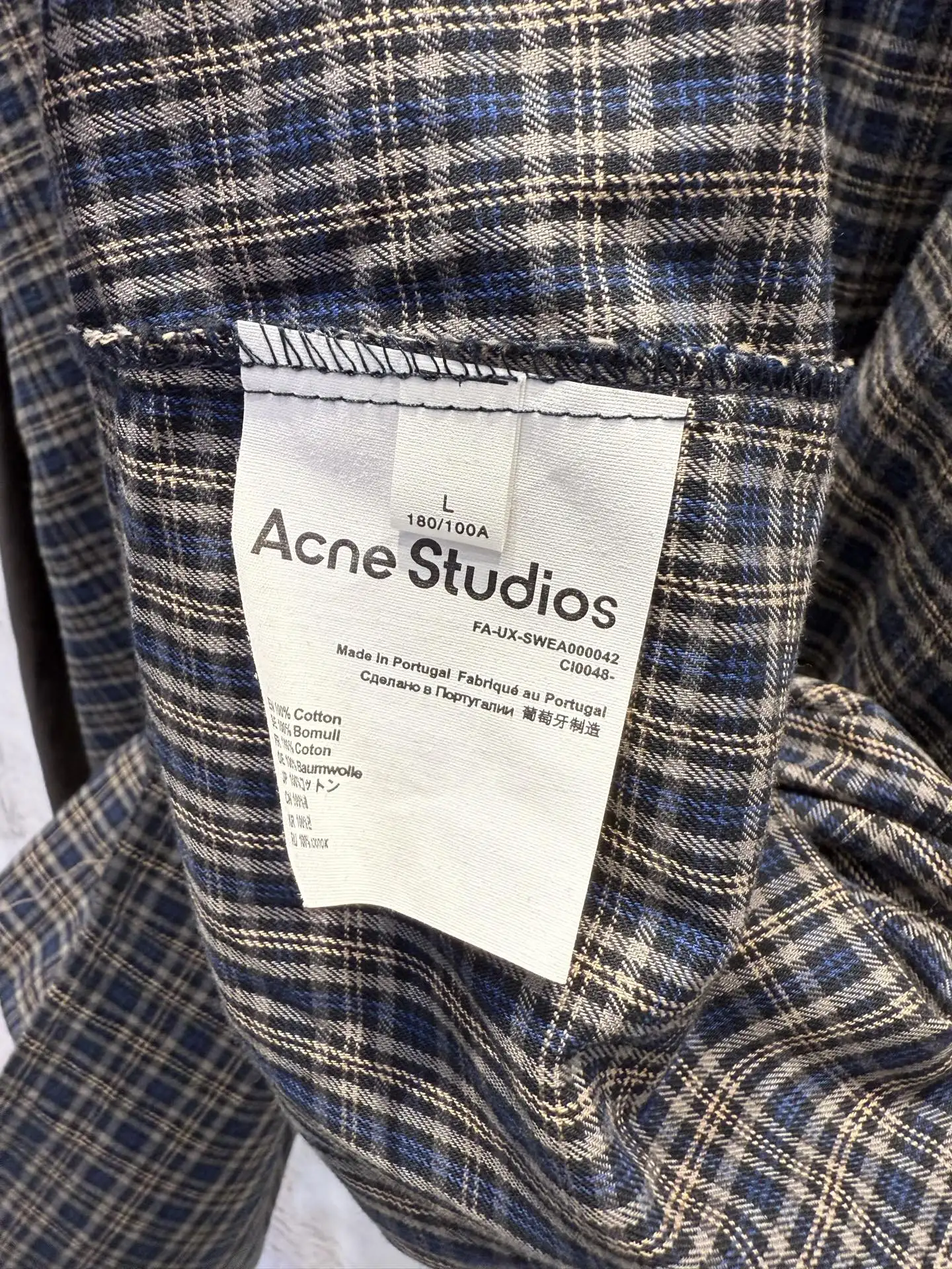 Oversized Patchwork Checked Flannel Shirt D19512951 — view 9