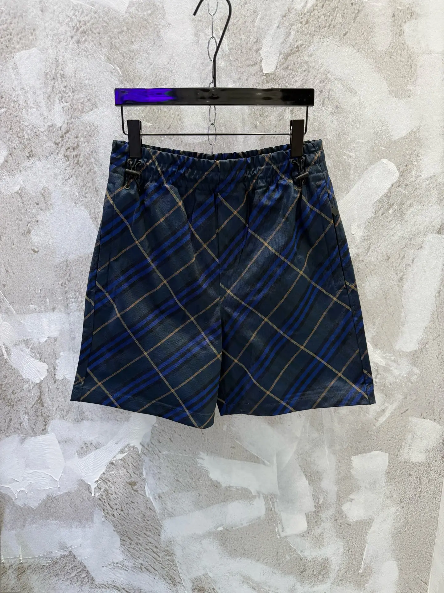 Check Yarn-Dyed Drawstring Shorts D19512963