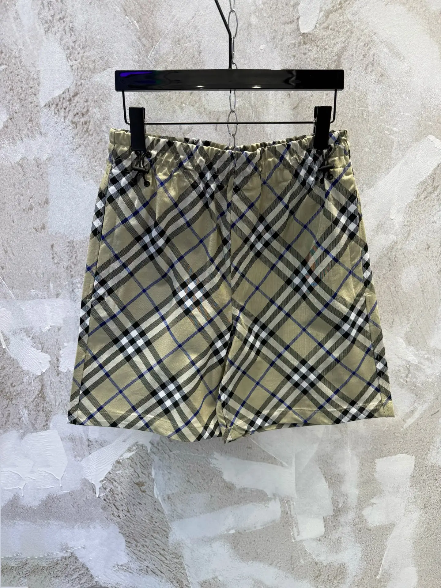 Check Yarn-Dyed Drawstring Shorts D19512962