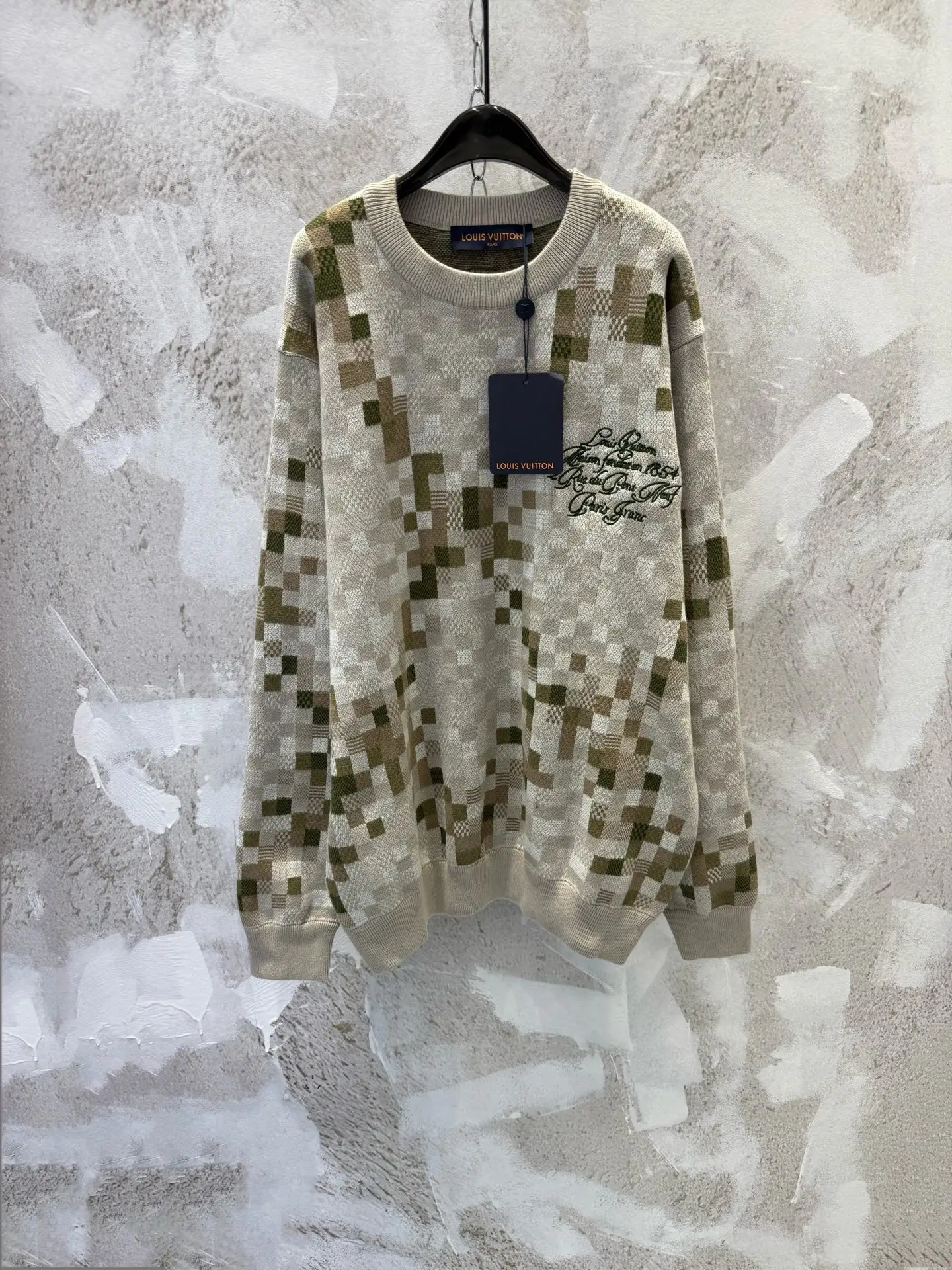 Damier Camouflage Intarsia Cotton Sweater D22512945