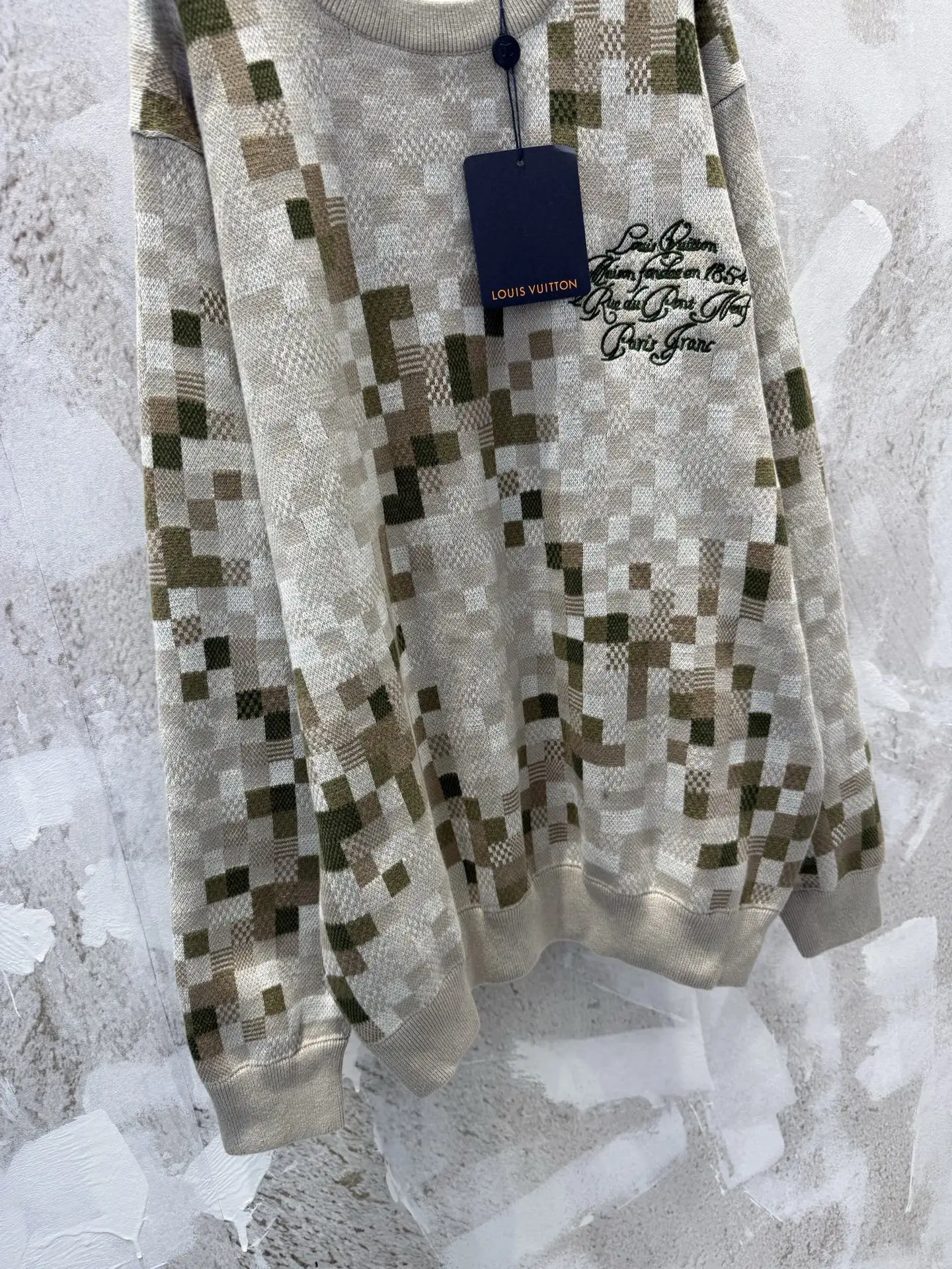 Damier Camouflage Intarsia Cotton Sweater D22512945 — view 4