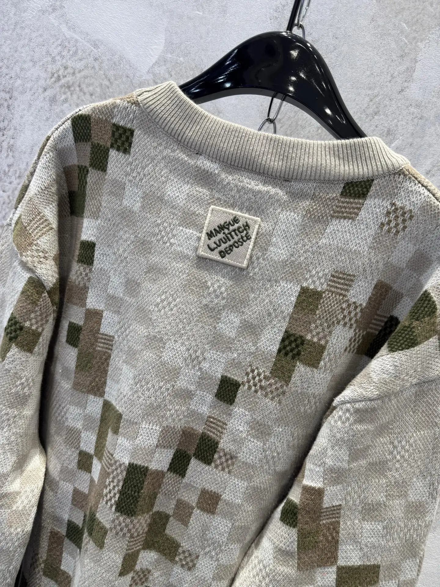 Damier Camouflage Intarsia Cotton Sweater D22512945 — view 6