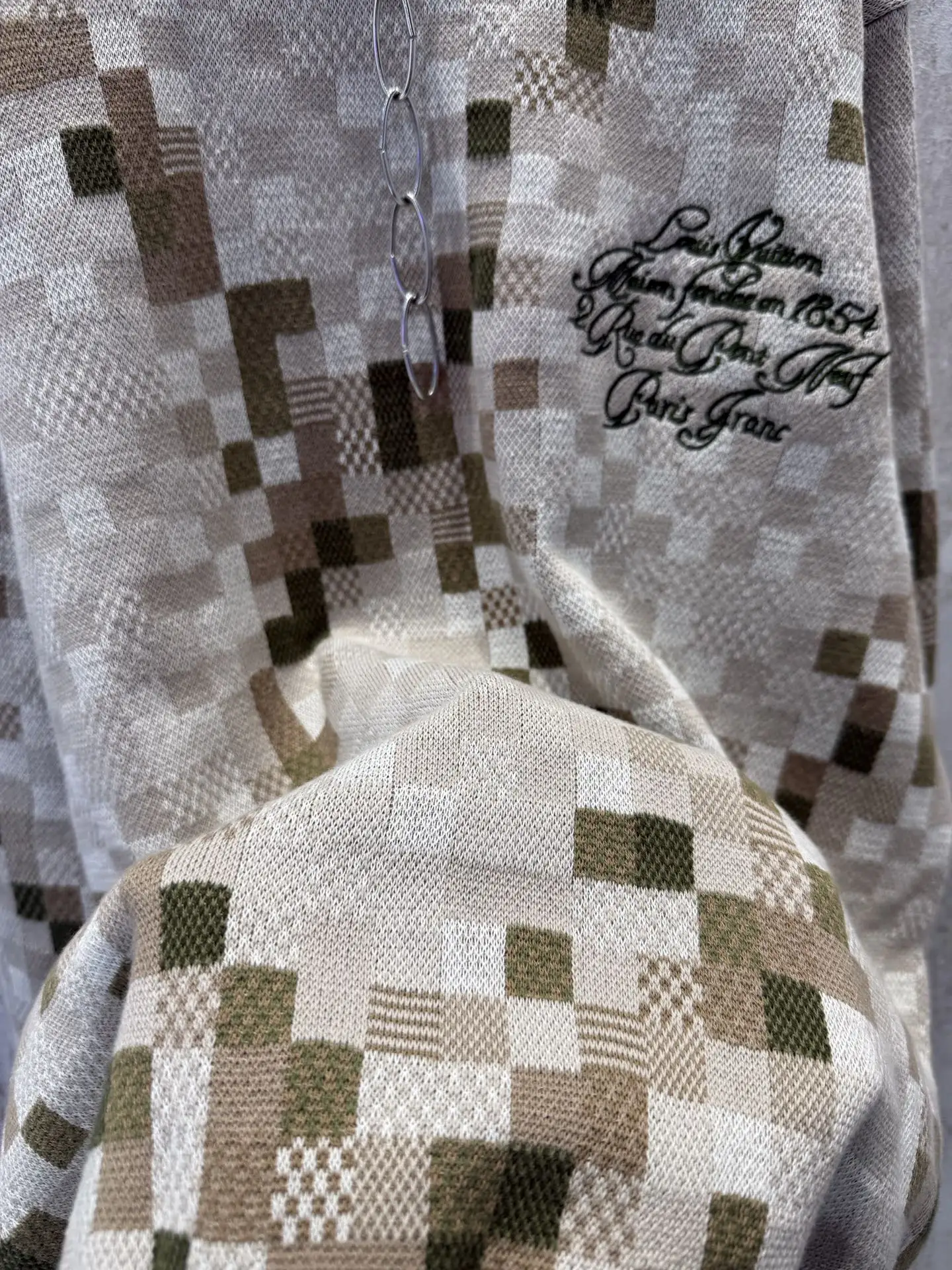Damier Camouflage Intarsia Cotton Sweater D22512945 — view 7