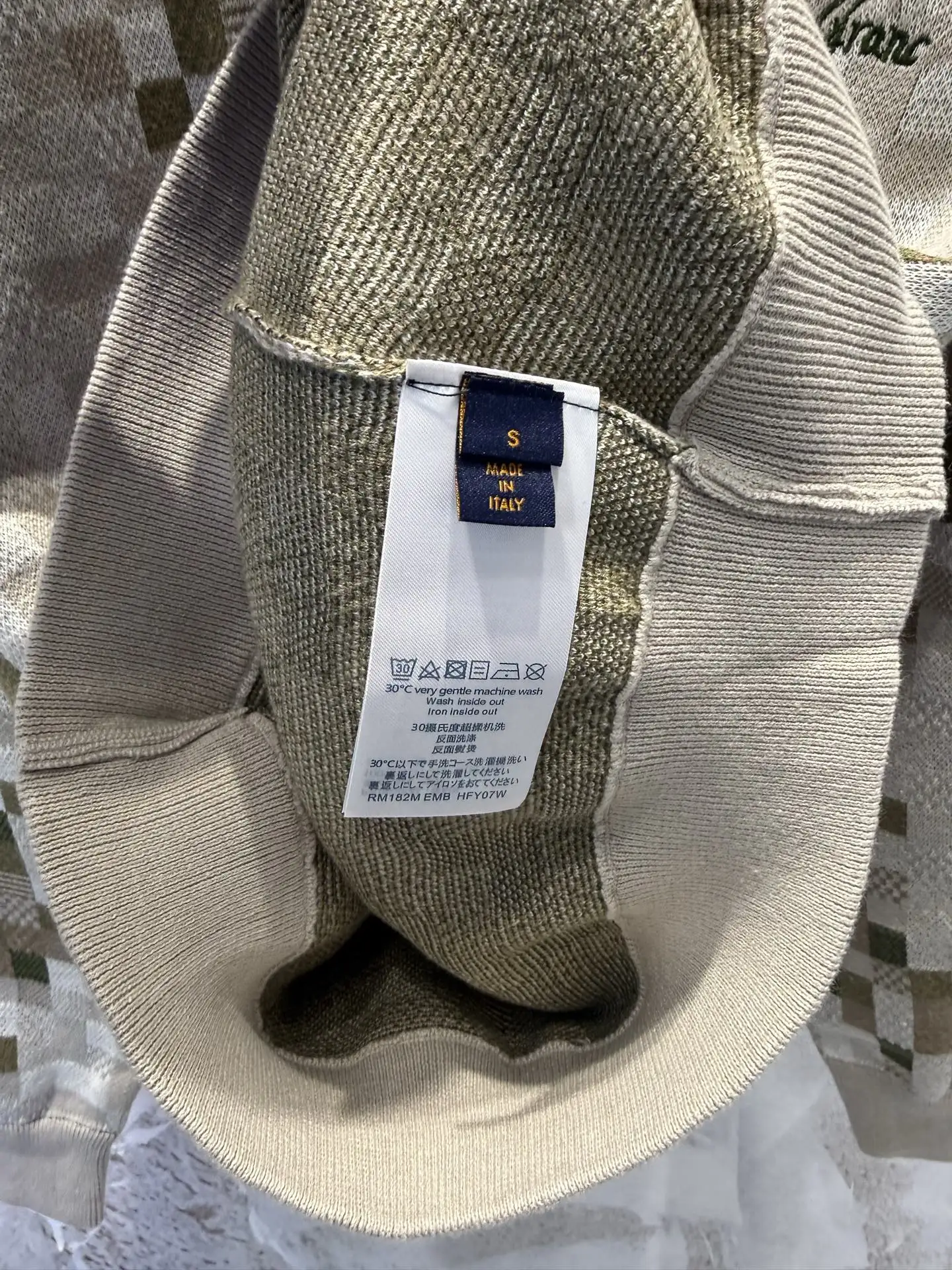 Damier Camouflage Intarsia Cotton Sweater D22512945 — view 9