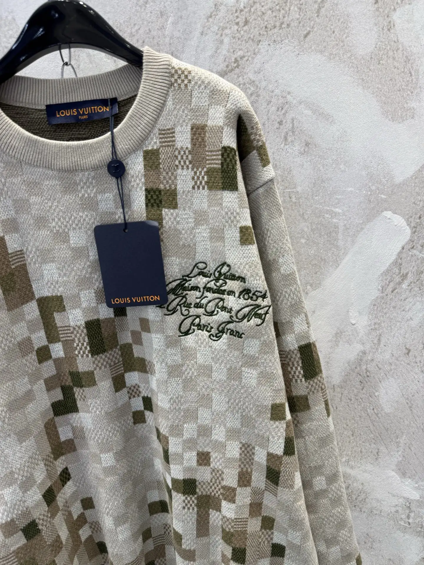 Damier Camouflage Intarsia Cotton Sweater D22512945 — view 10