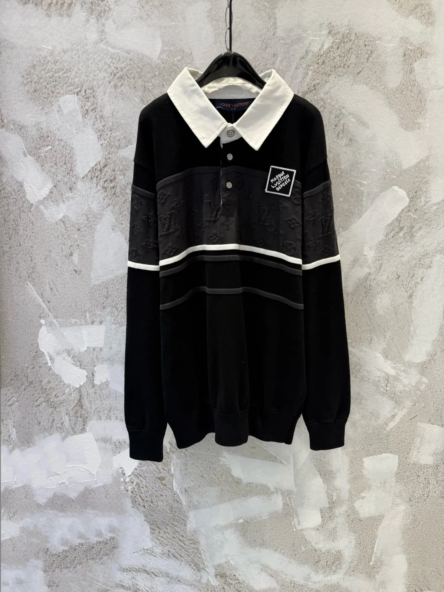 Monogram Jacquard Long-Sleeve Polo Shirt D23012943