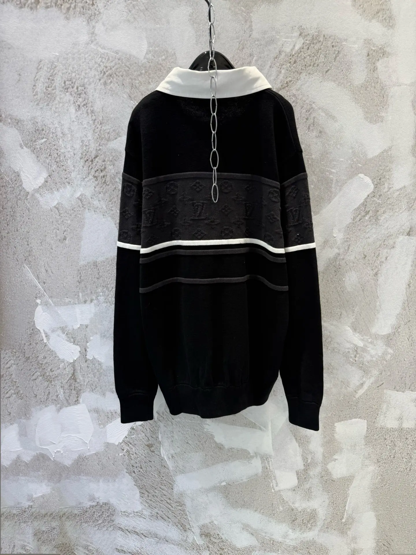 Monogram Jacquard Long-Sleeve Polo Shirt D23012943 — view 2