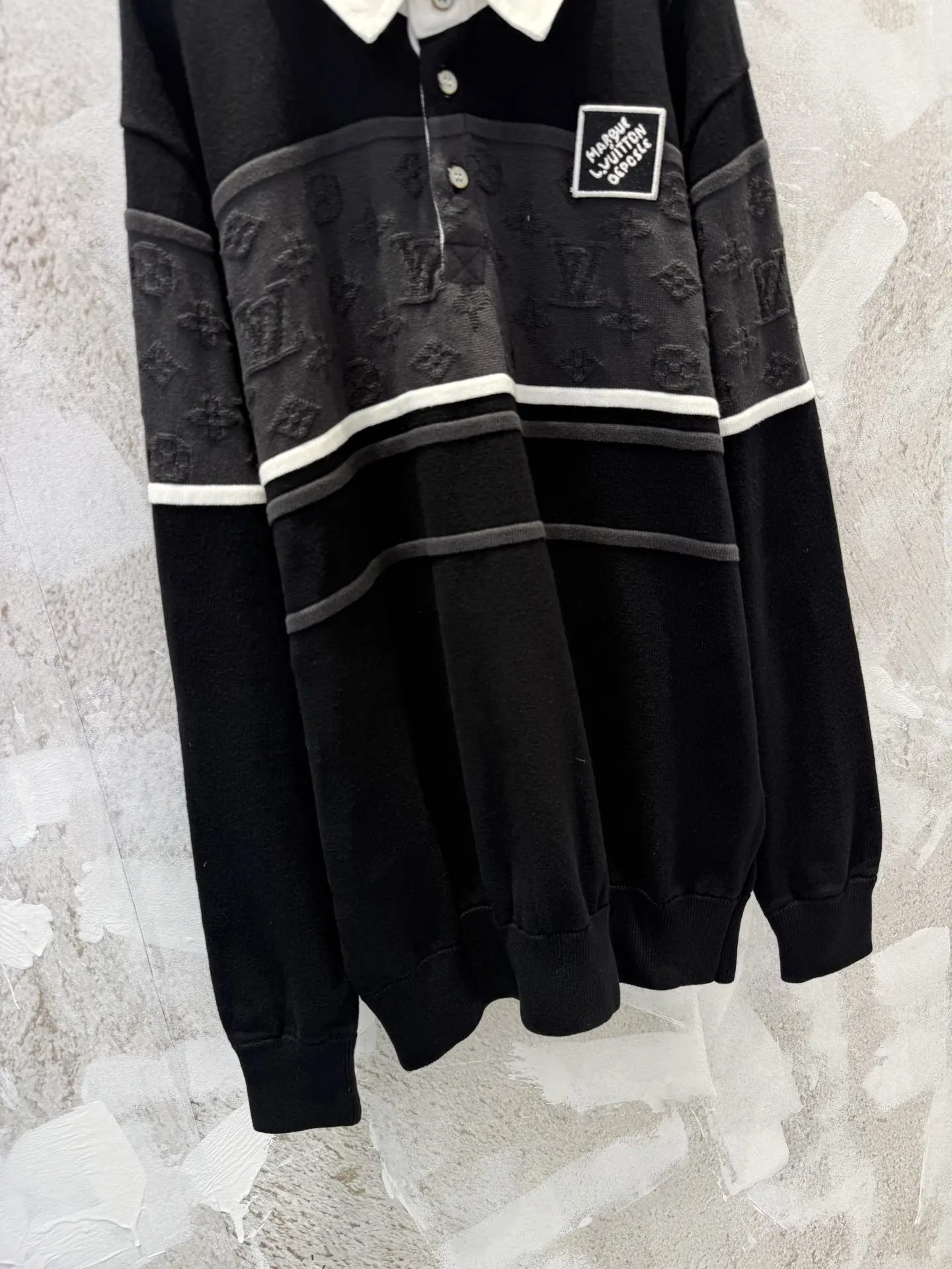 Monogram Jacquard Long-Sleeve Polo Shirt D23012943 — view 4