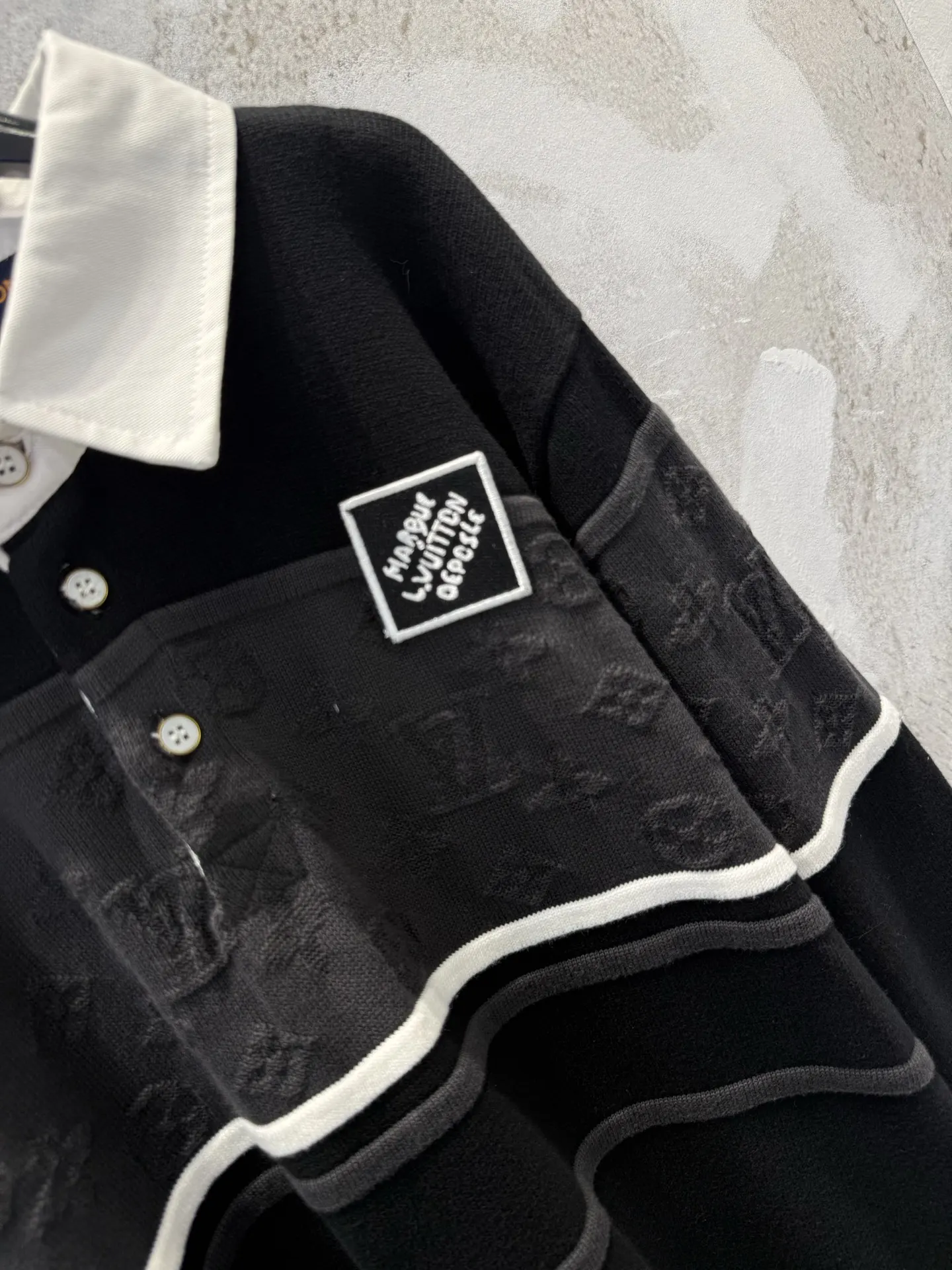 Monogram Jacquard Long-Sleeve Polo Shirt D23012943 — view 6