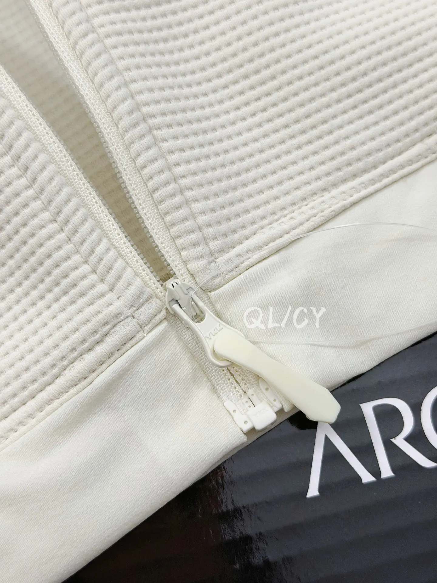 Waffle-Knit Zip-Up Performance Jacket D28019555 — view 3