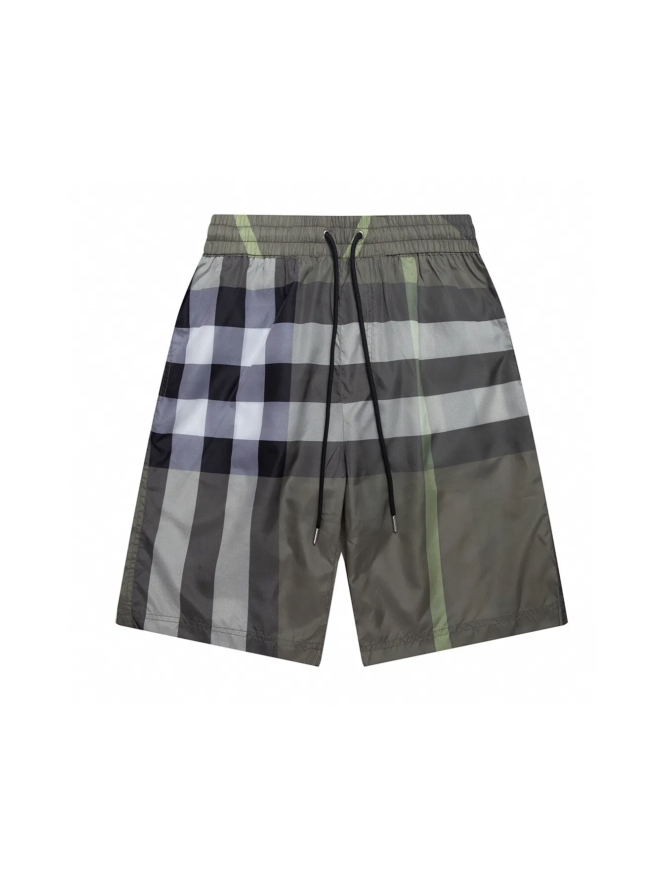 Check Print Drawstring Swim Shorts D10515879