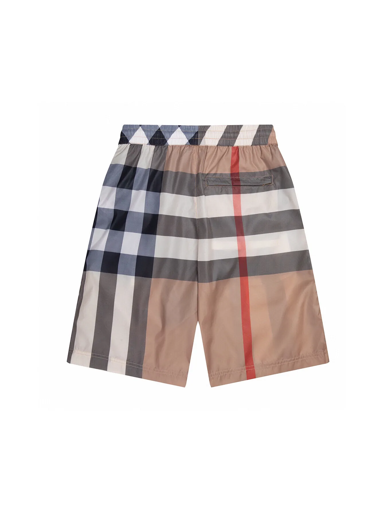 Check Print Drawstring Swim Shorts D10515877 — view 3