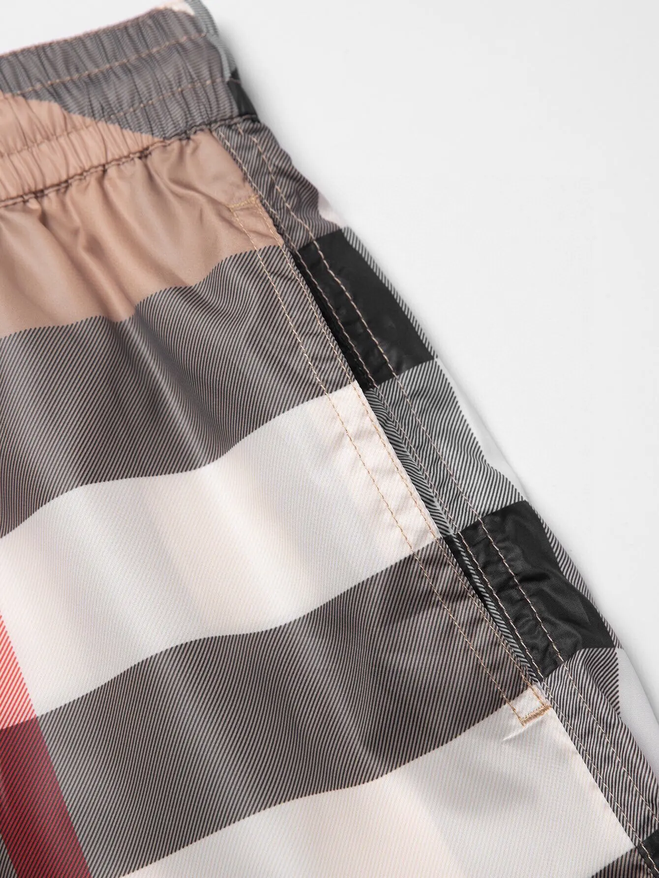 Check Print Drawstring Swim Shorts D10515877 — view 12
