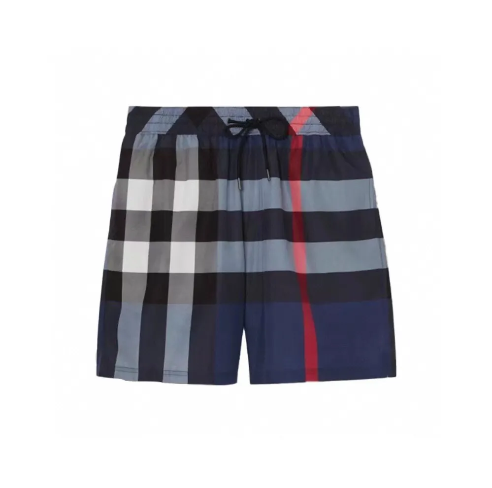 Check Print Drawstring Swim Shorts D10515878 — view 2