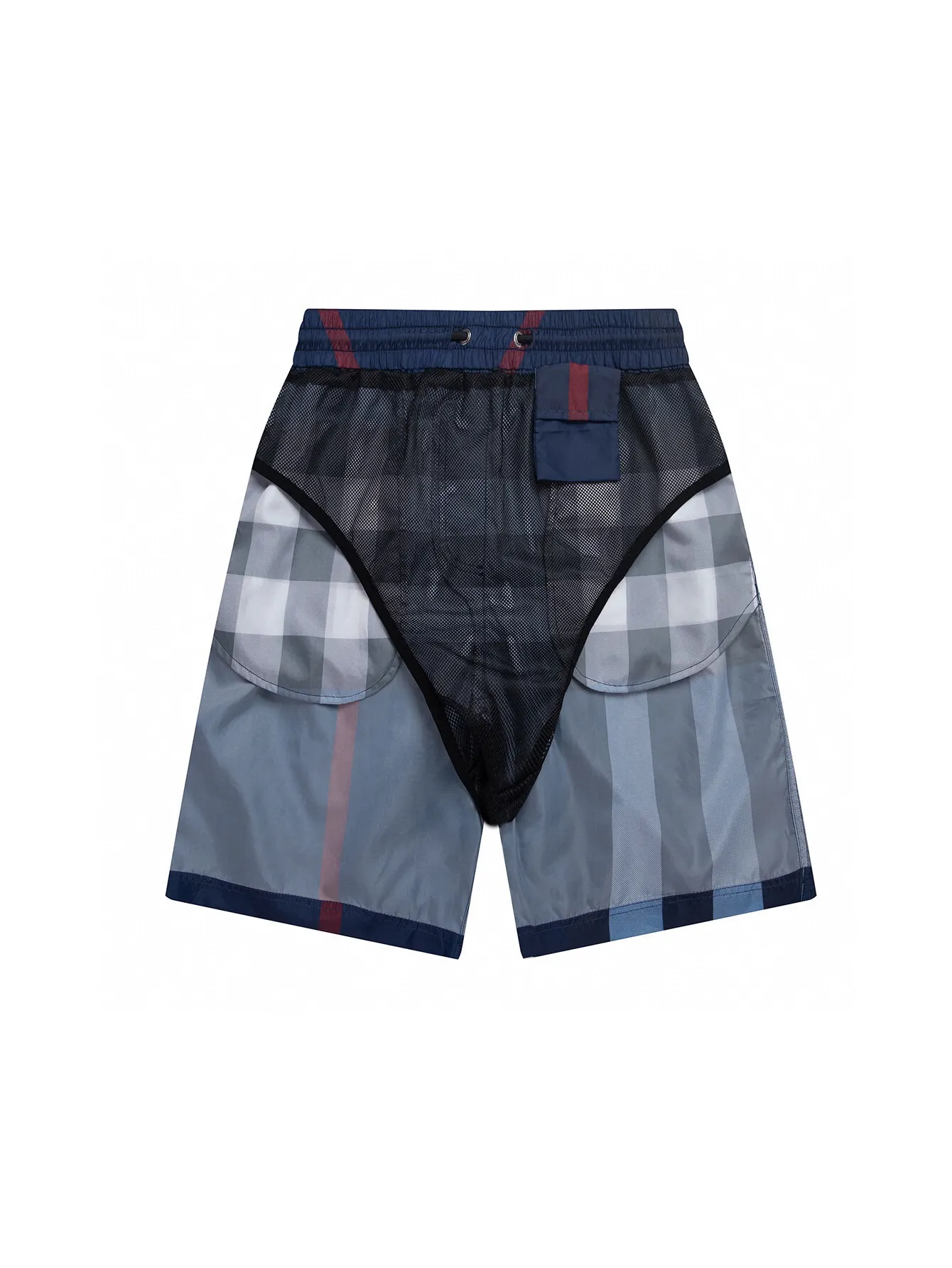 Check Print Drawstring Swim Shorts D10515878 — view 6
