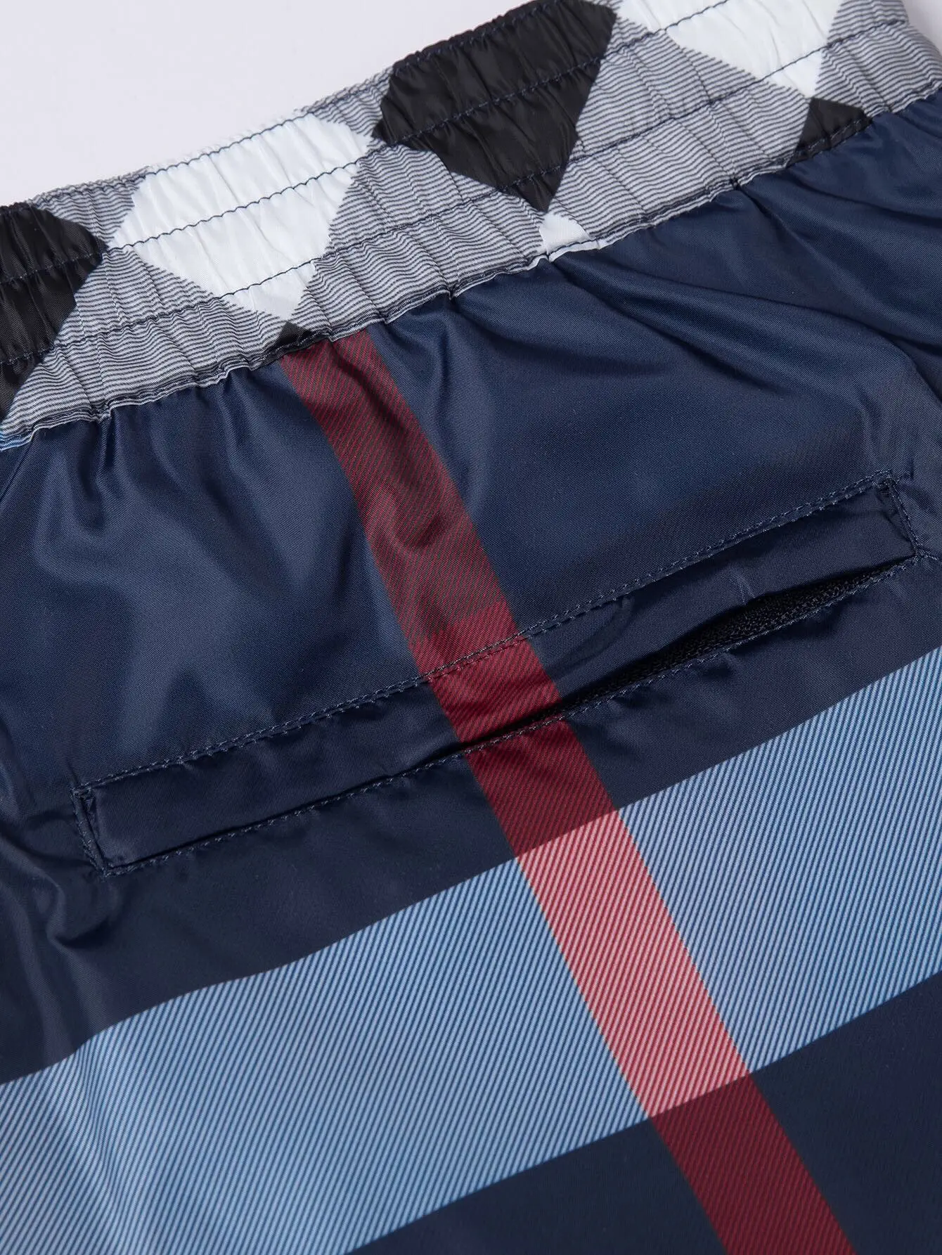 Check Print Drawstring Swim Shorts D10515878 — view 7