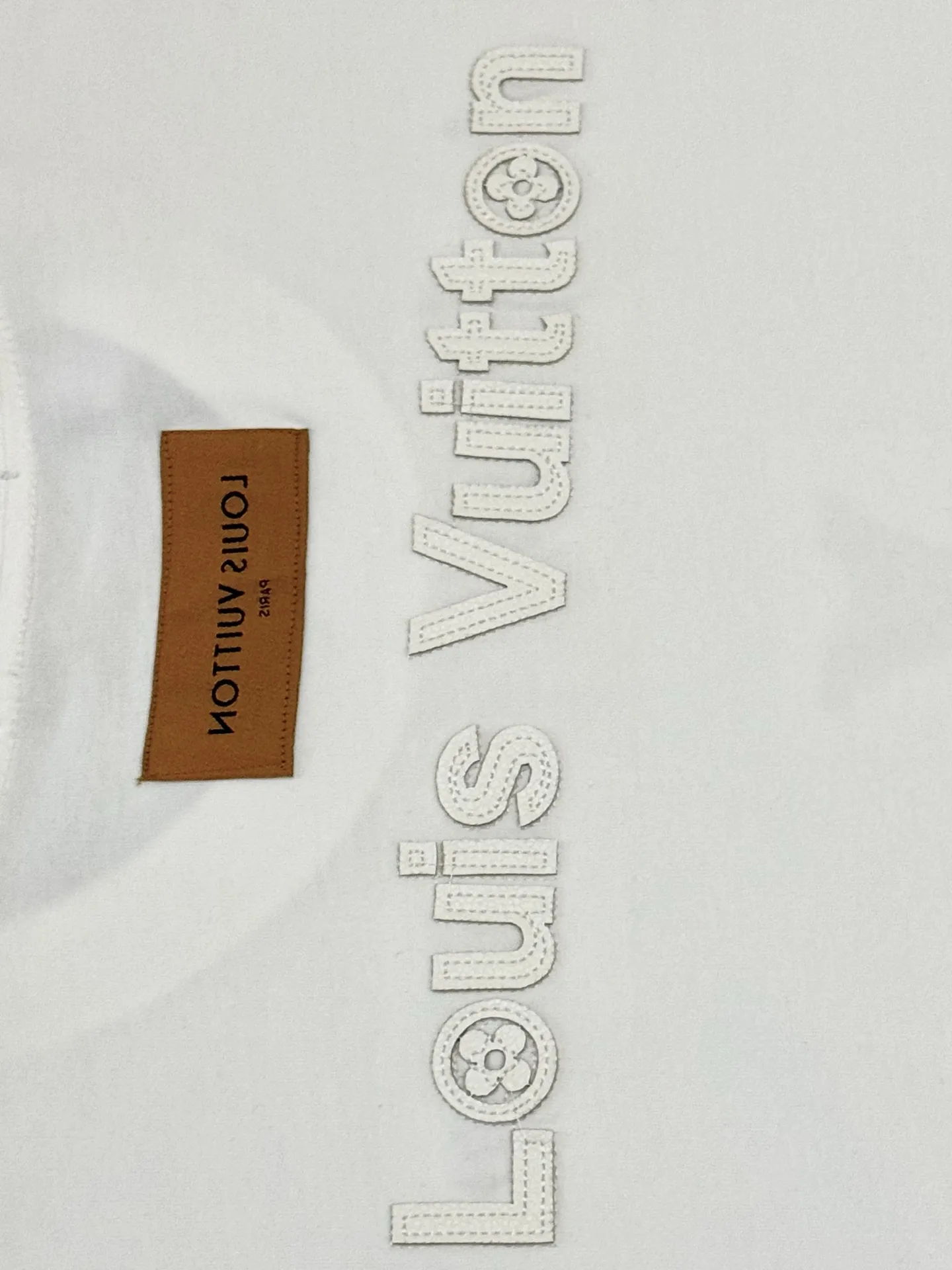 Leather Patch Embroidered Cotton T-Shirt D13513396 — view 7
