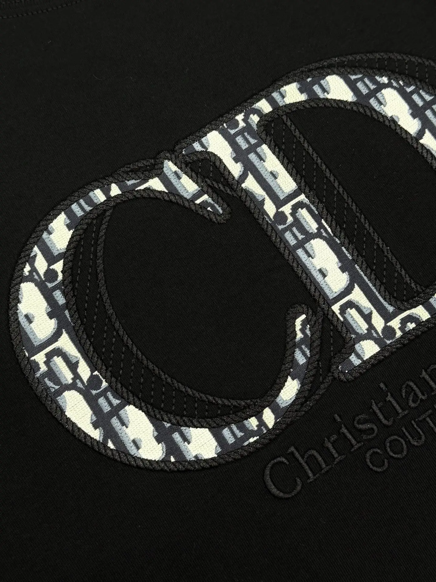 CD Oblique Embroidered Cotton T-Shirt D13513235 — view 4