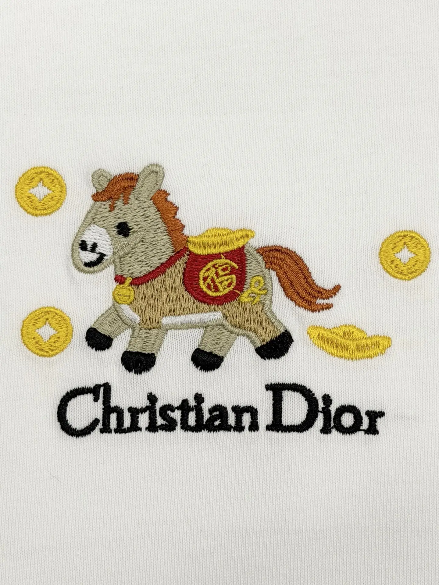 Lunar New Year Embroidered Cotton T-Shirt D13513364 — view 4