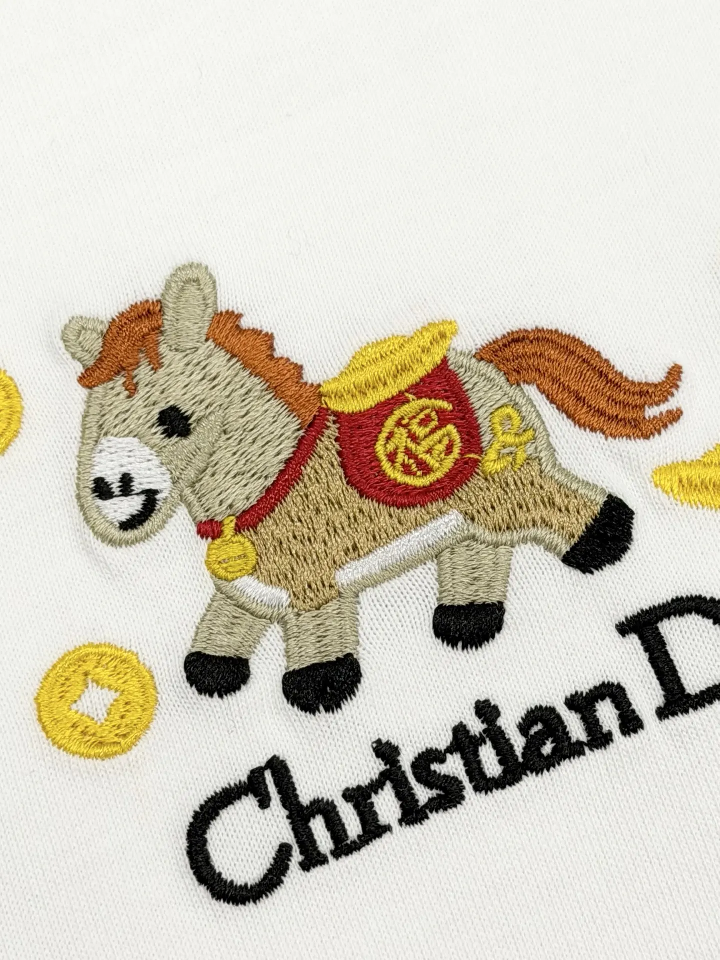 Lunar New Year Embroidered Cotton T-Shirt D13513364 — view 6