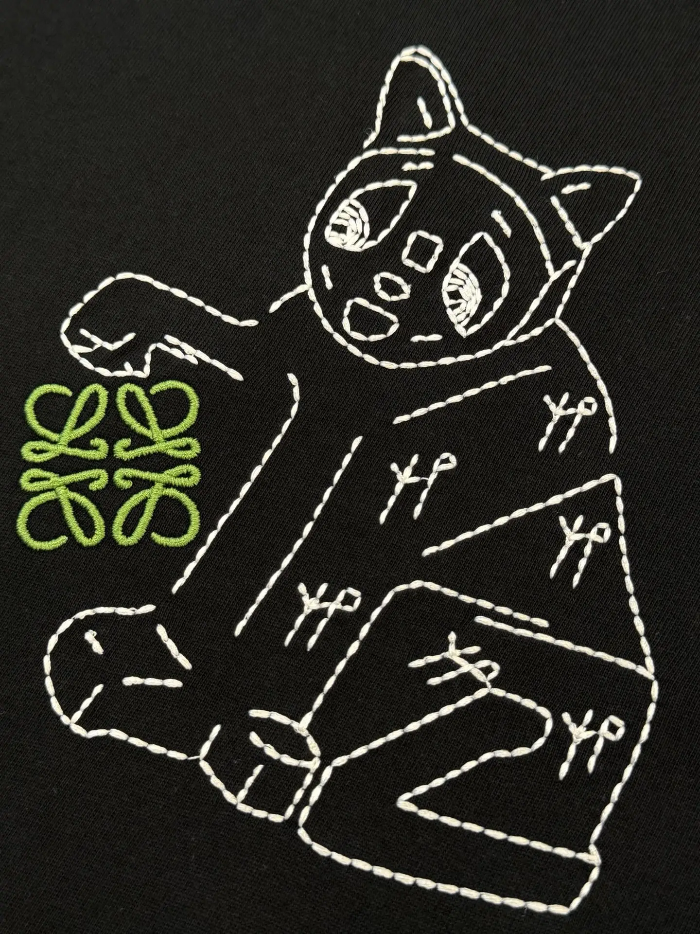 Louis Wain Cat Embroidered Cotton T-Shirt D13513108 — view 6